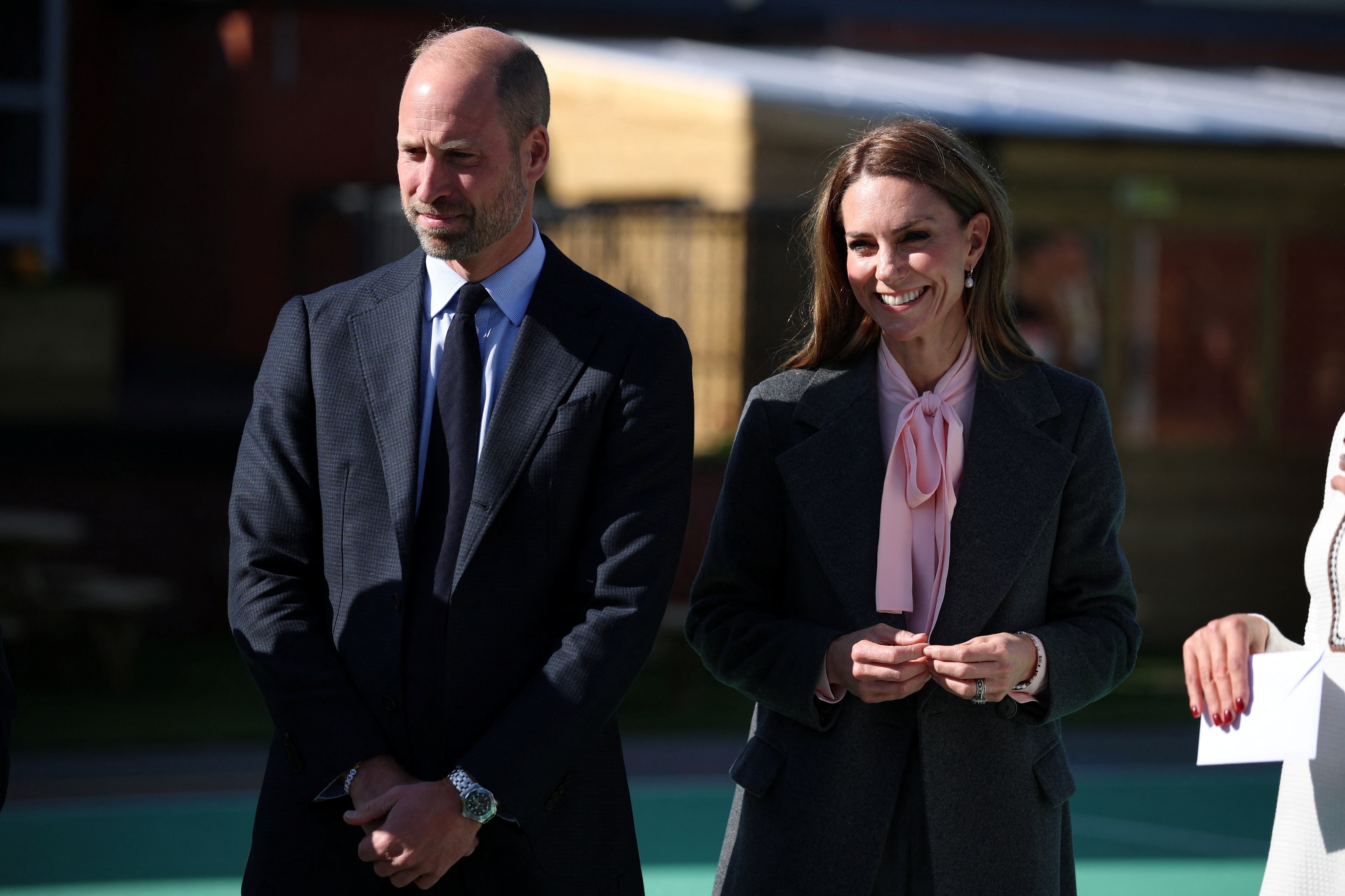 Prince William, Prince of Wales and Catherine, Princess of Wales visit the new commemorative playground at Churchtown Primary School, created in memory of former pupils Bebe King and Alice da Silva Aguiar, on September 23, 2025, in Southport, England. | Source: Getty Images