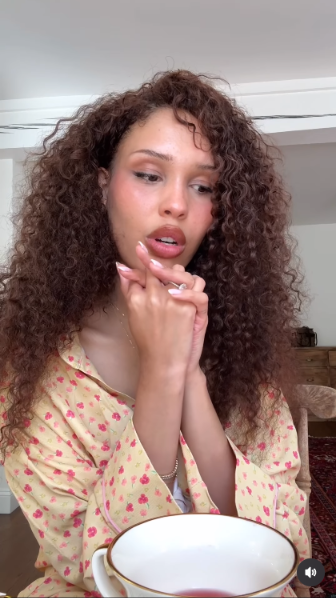 A screengrab of Nara Smith's video, shared on July 1, 2026. | Source: Instagram/naraaziza