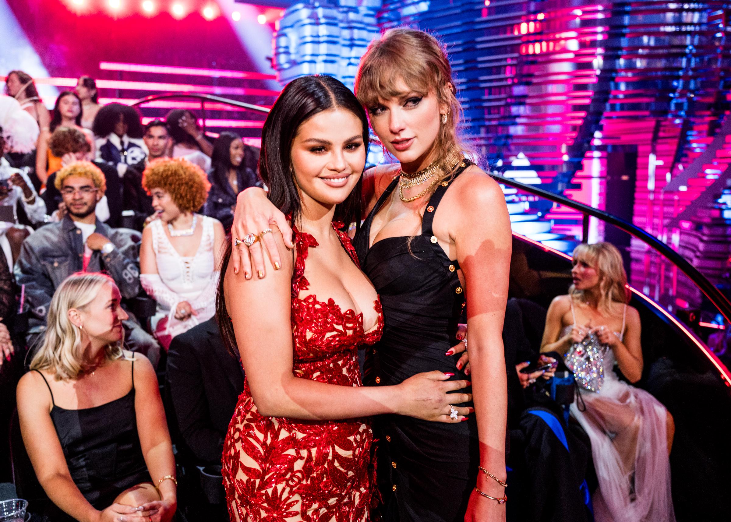 Selena Gomez and Taylor Swift attend the 2023 Video Music Awards at Prudential Center on September 12, 2023 in Newark, New Jersey. | Source: Getty Images