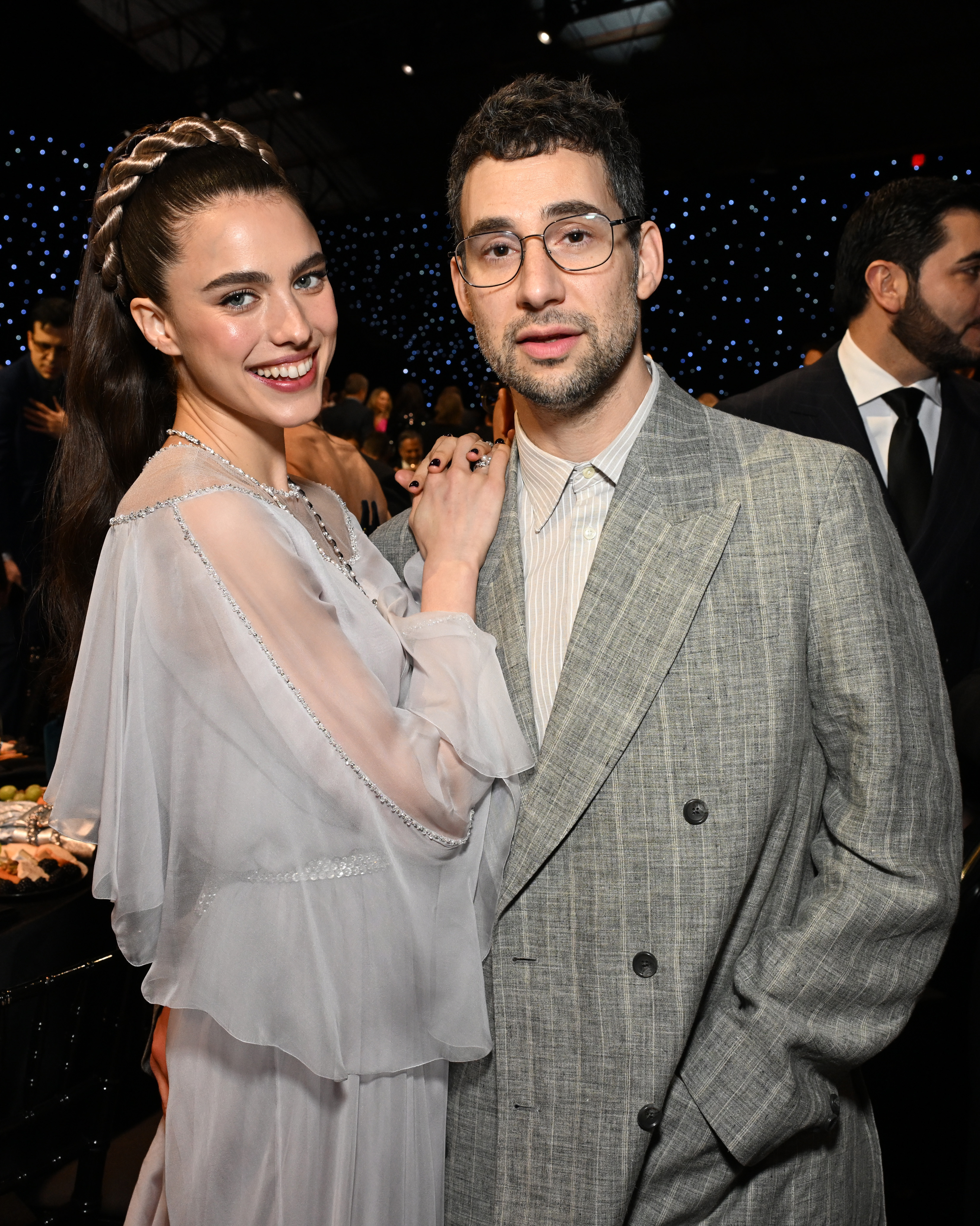 Margaret Qualley and Jack Antonoff attend the 30th Annual Critics Choice Awards at Barker Hangar on February 7, 2025 in Santa Monica, California. | Source: Getty Images
