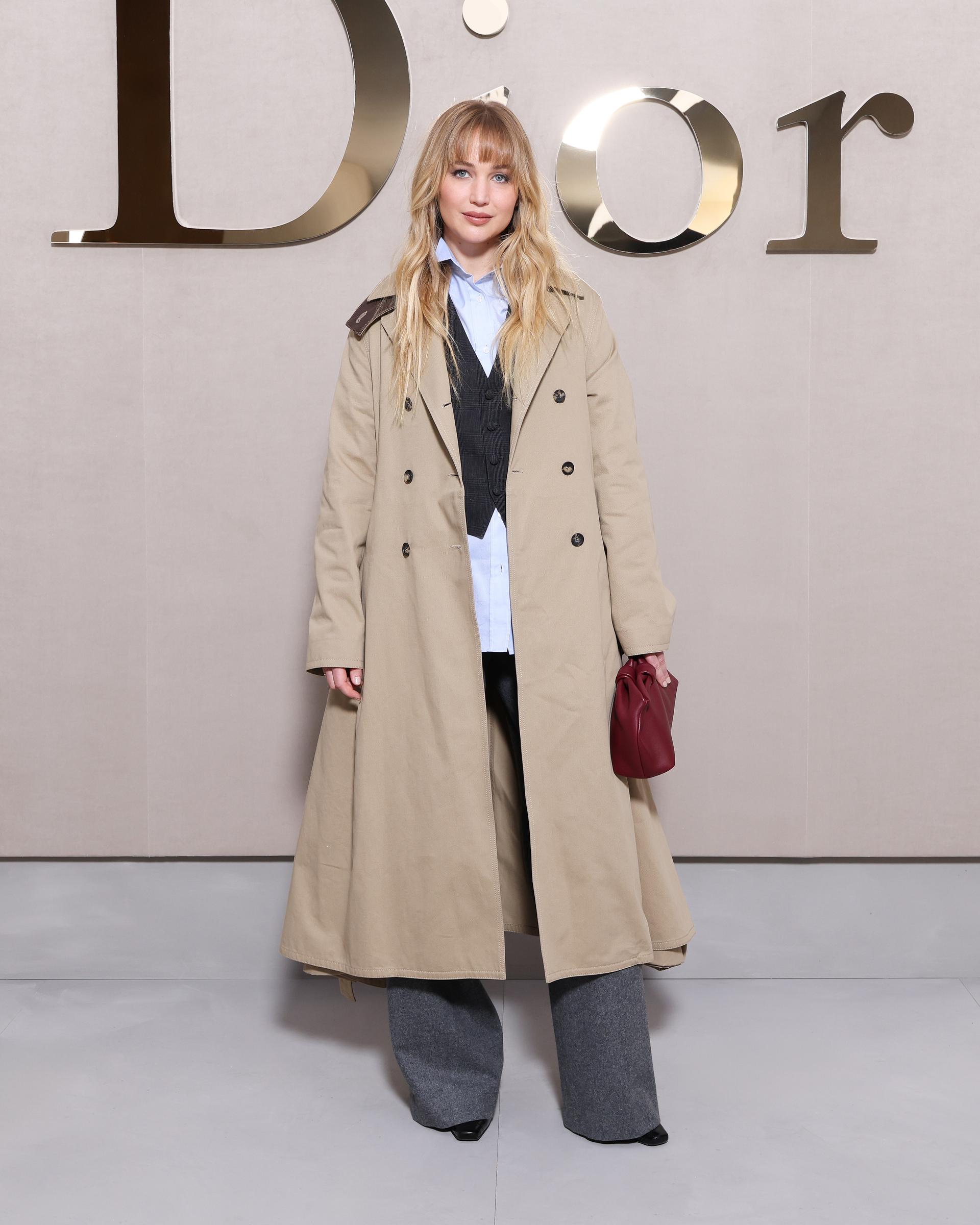 Jennifer Lawrence arriving at Christian Dior during Womenswear Spring Summer 2026 as part of Paris Fashion Week on October 1, 2025, in Paris, France. | Source: Getty Images