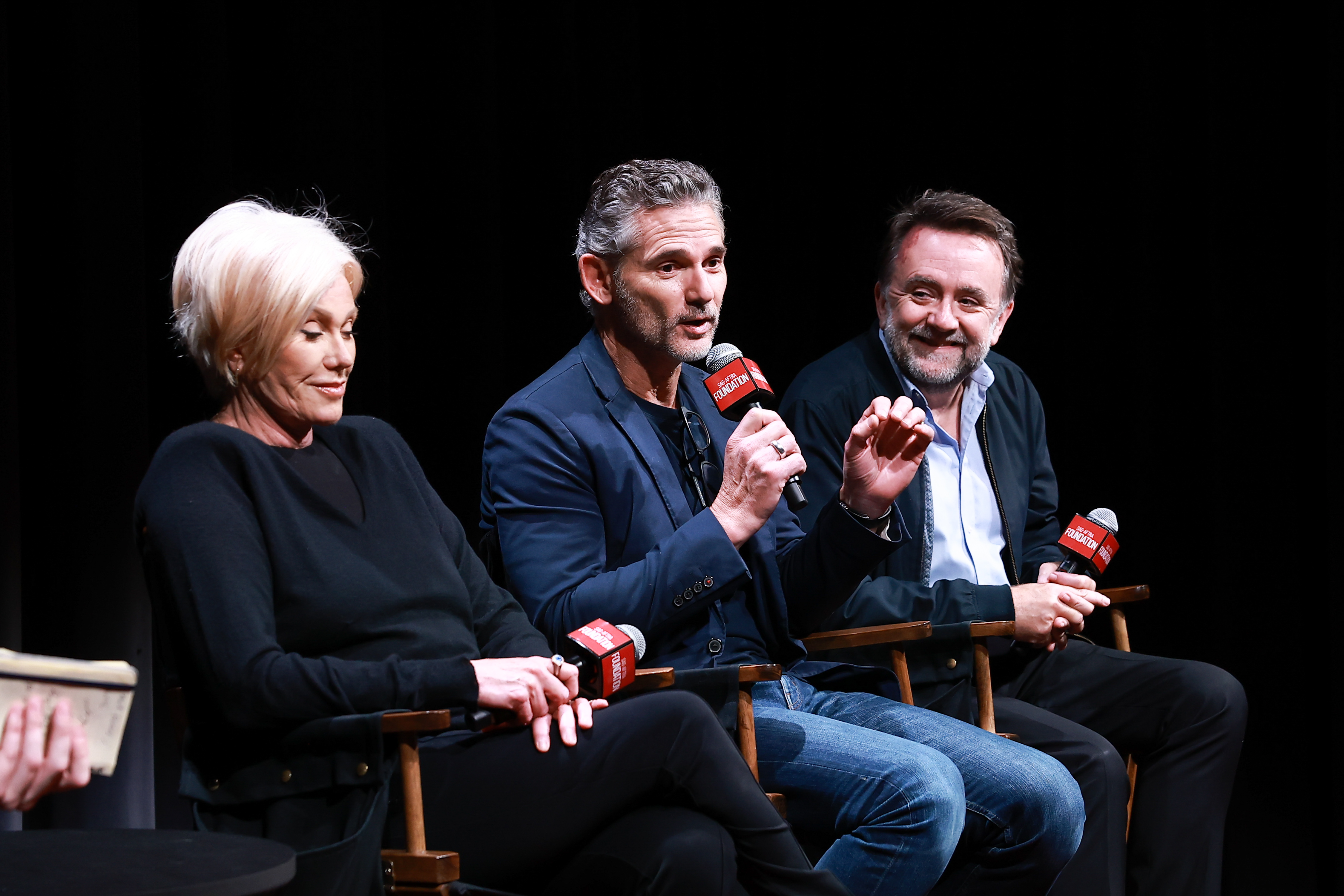 Deborra-Lee Furness, Eric Bana and Robert Connolly attend a conversation for "Force Of Nature" at SAG-AFTRA Foundation Robin Williams Center on May 10, 2024 in New York City | Source: Getty Images