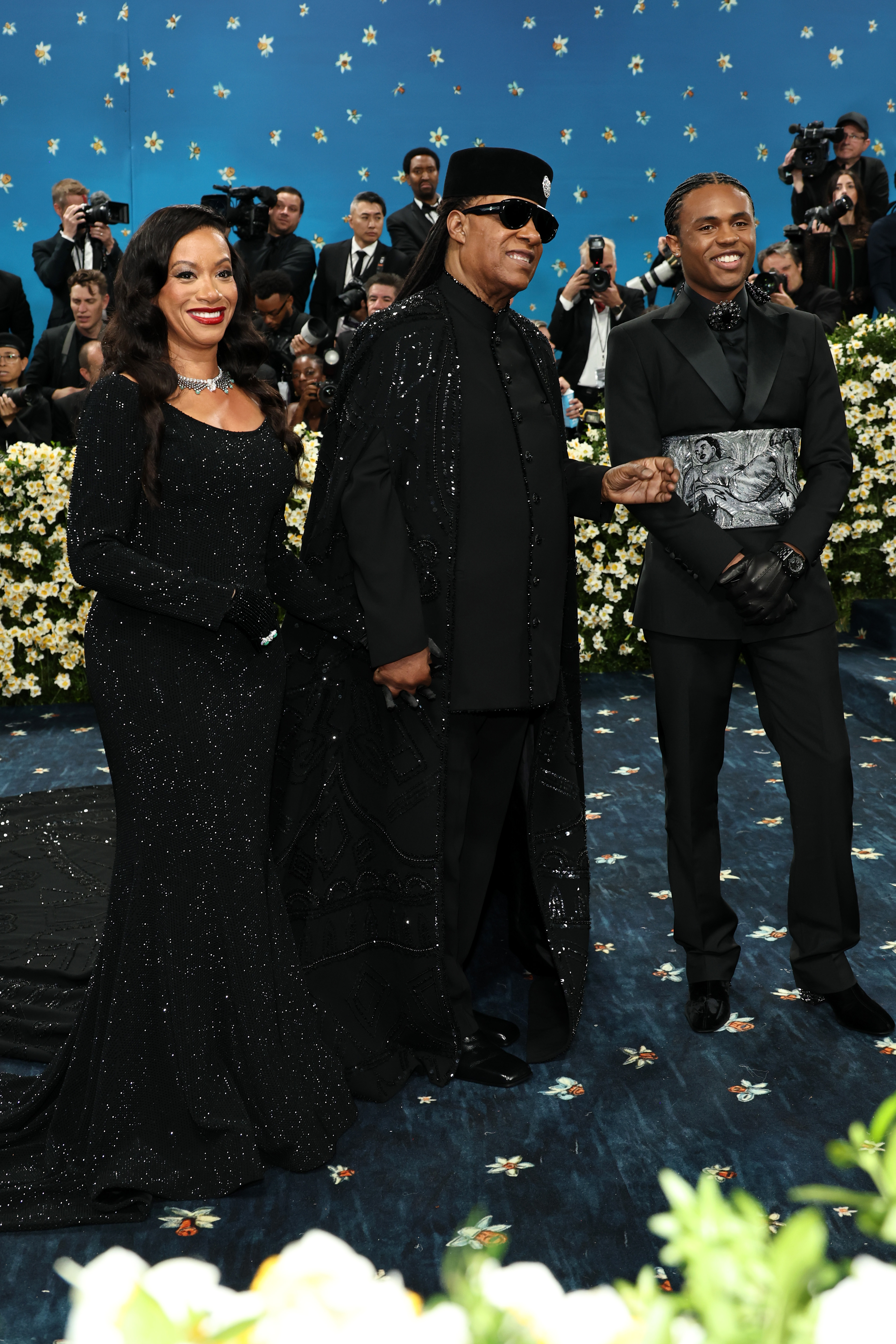 Stevie Wonder with his wife, Tomeeka, and son, Kailand, at the 2025 Met Gala Celebrating "Superfine: Tailoring Black Style" at Metropolitan Museum of Art on May 5, 2025, in New York City. | Source: Getty Images