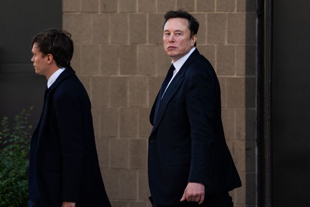 Elon Musk departs the Hyatt Regency Capitol Hill on November 13, 2024 | Source: Getty Images