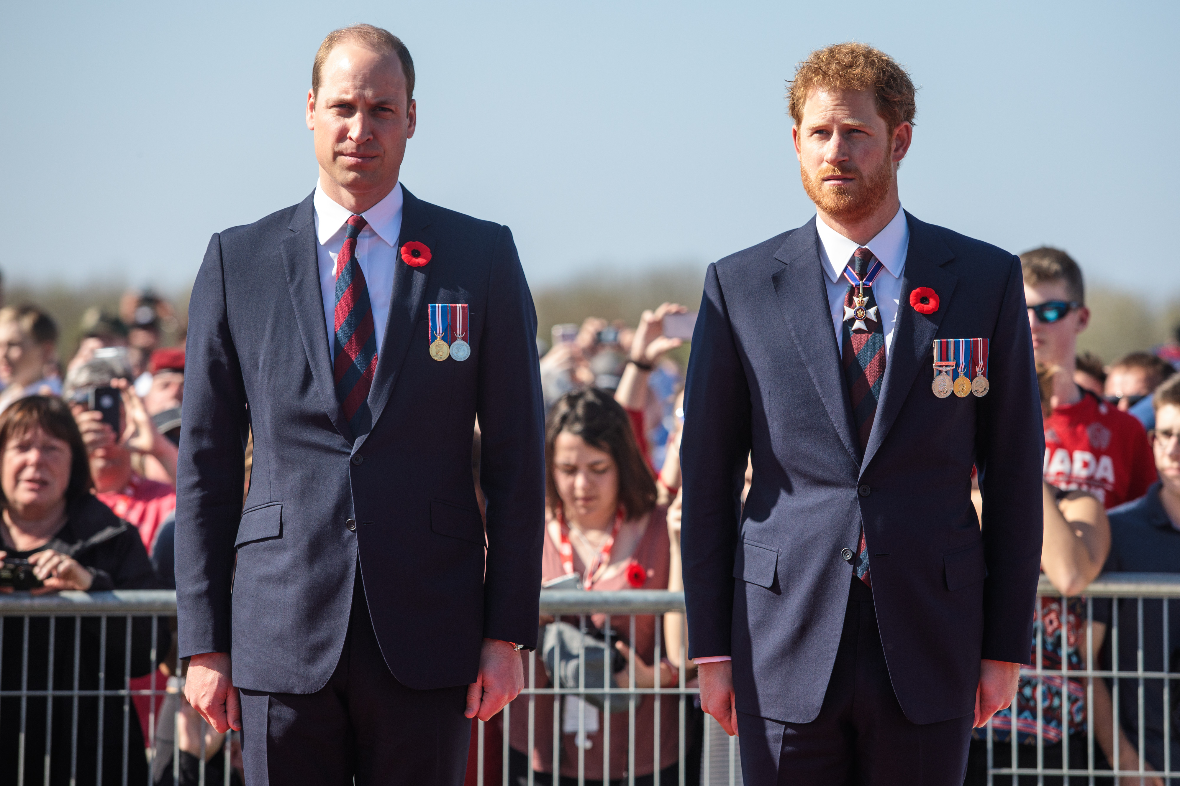 Prince William, Prince of Wales, and Prince Harry arrive at the Canadian National Vimy Memorial on April 9, 2017, in Vimy, France. | Source: Getty Images