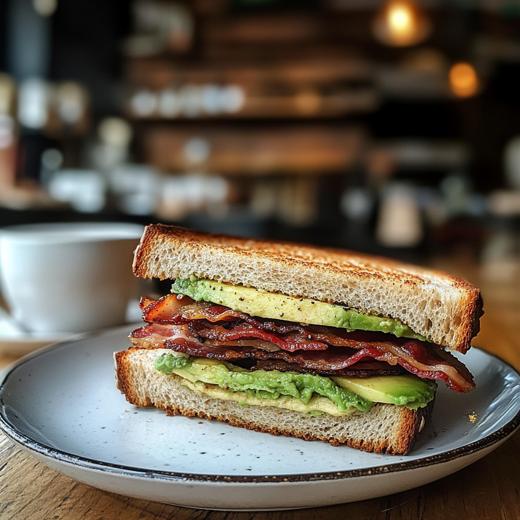 Food on a plate in a coffee shop | Source: Midjourney