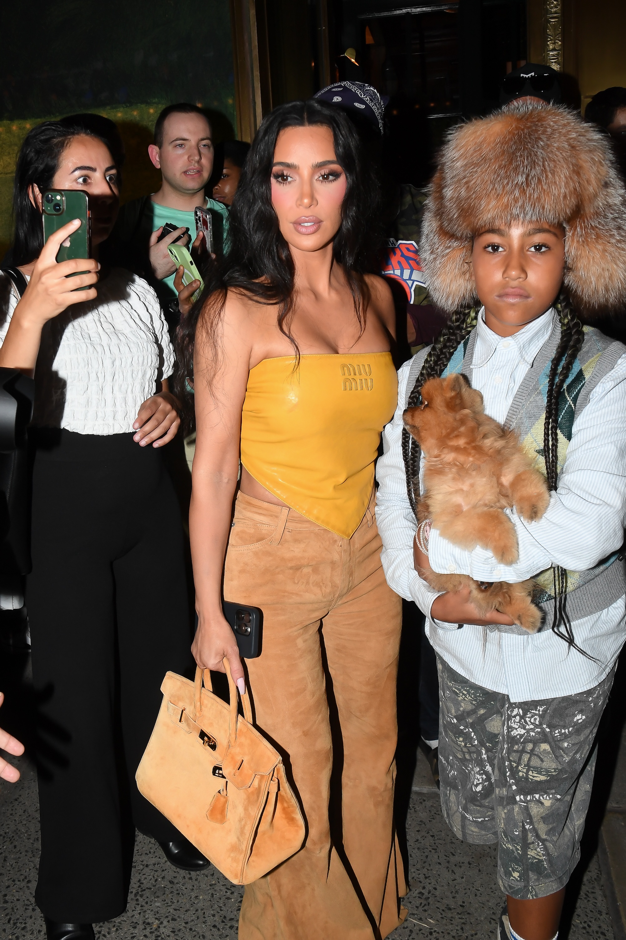 Kim Kardashian and daughter North West at the Polo Bar on August 14, 2024 in New York City. | Source: Getty Images