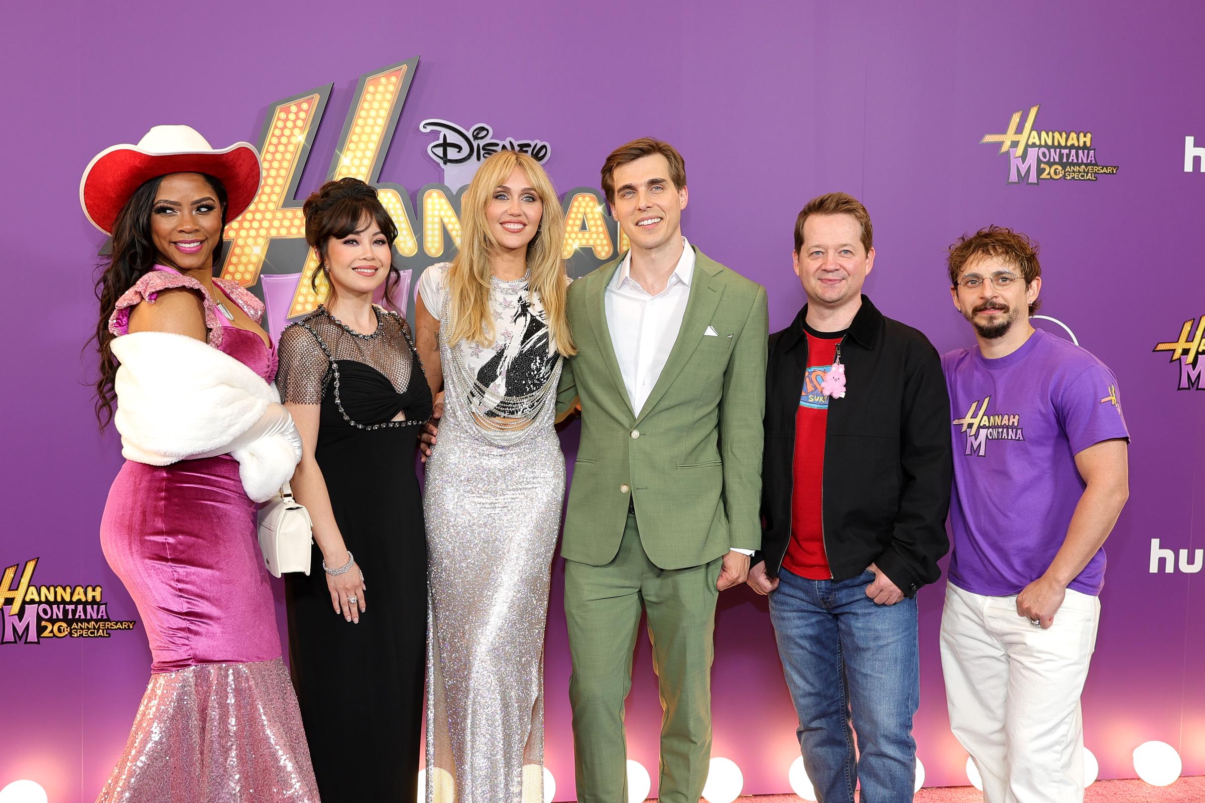 Shanica Knowles, Anna Maria Perez de Tagle, Cody Linley, Jason Earles and Moisés Arias attend the World Premiere Of Disney+'s "Hannah Montana 20th Anniversary Special" at El Capitan Theatre on March 23, 2026 in Los Angeles, California. | Source: Getty Images