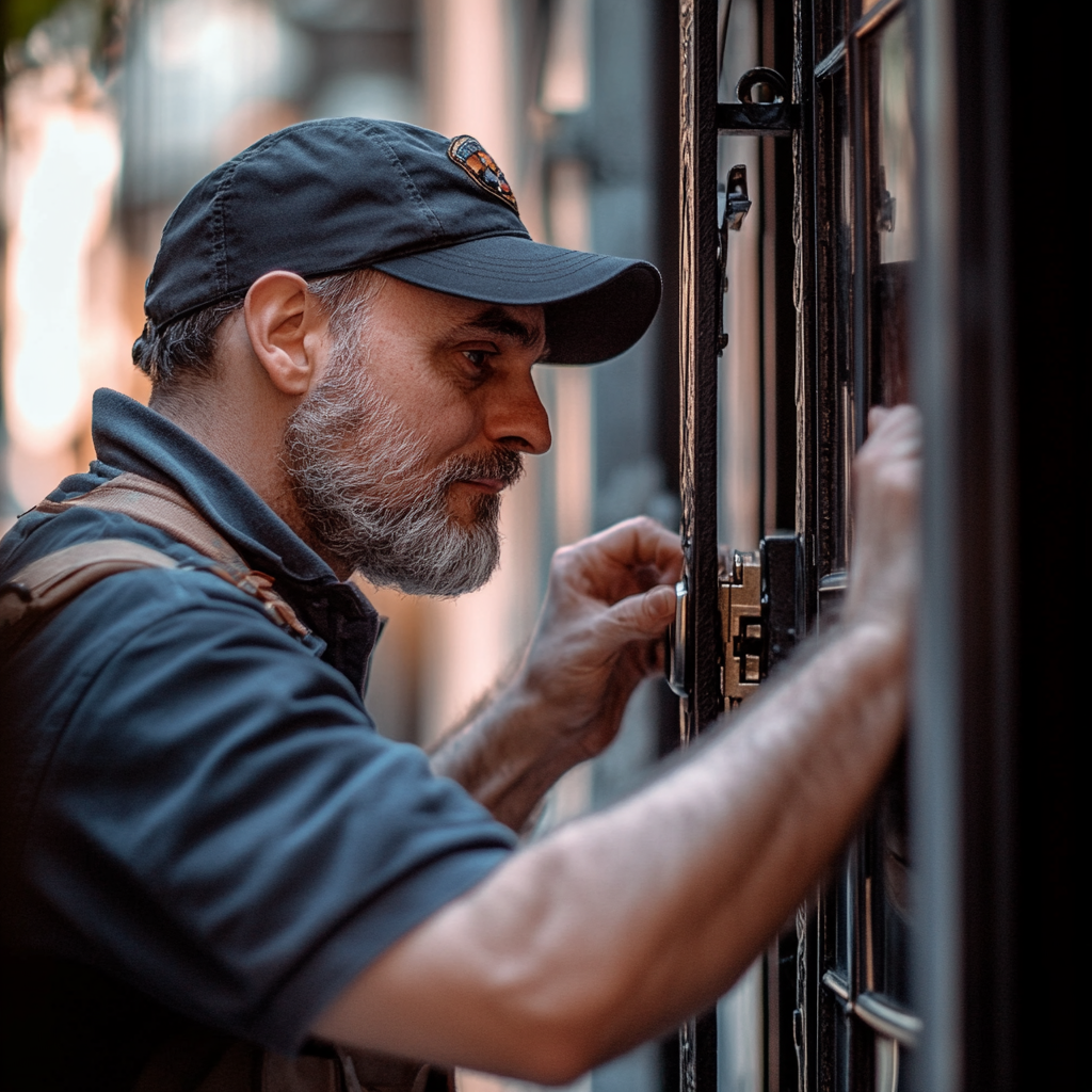 A locksmith changing the locks | Source: Midjourney