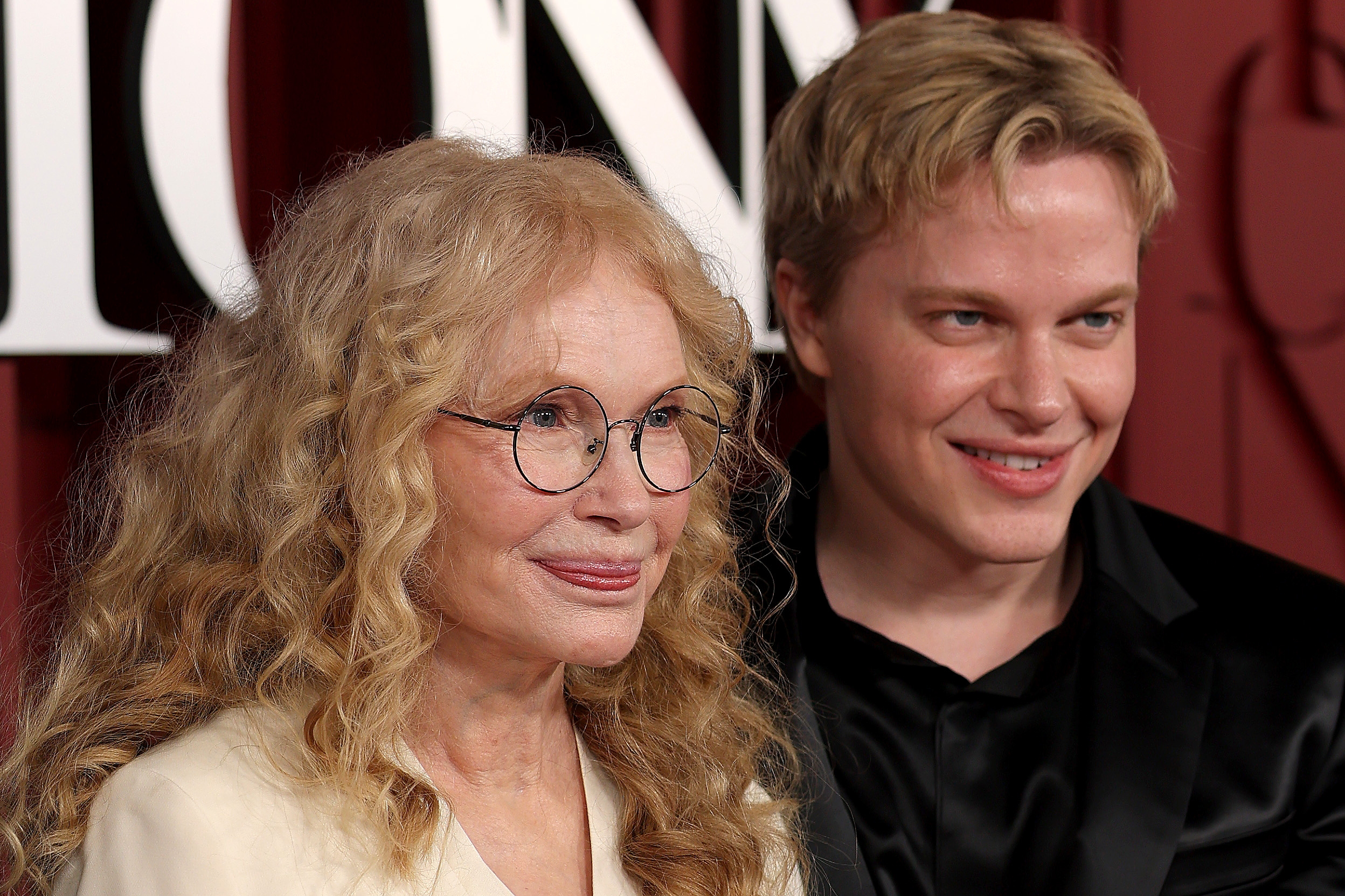 Mia Farrow and Ronan Farrow attend The 78th Annual Tony Awards at Radio City Music Hall on June 08, 2025 in New York City | Source: Getty Images