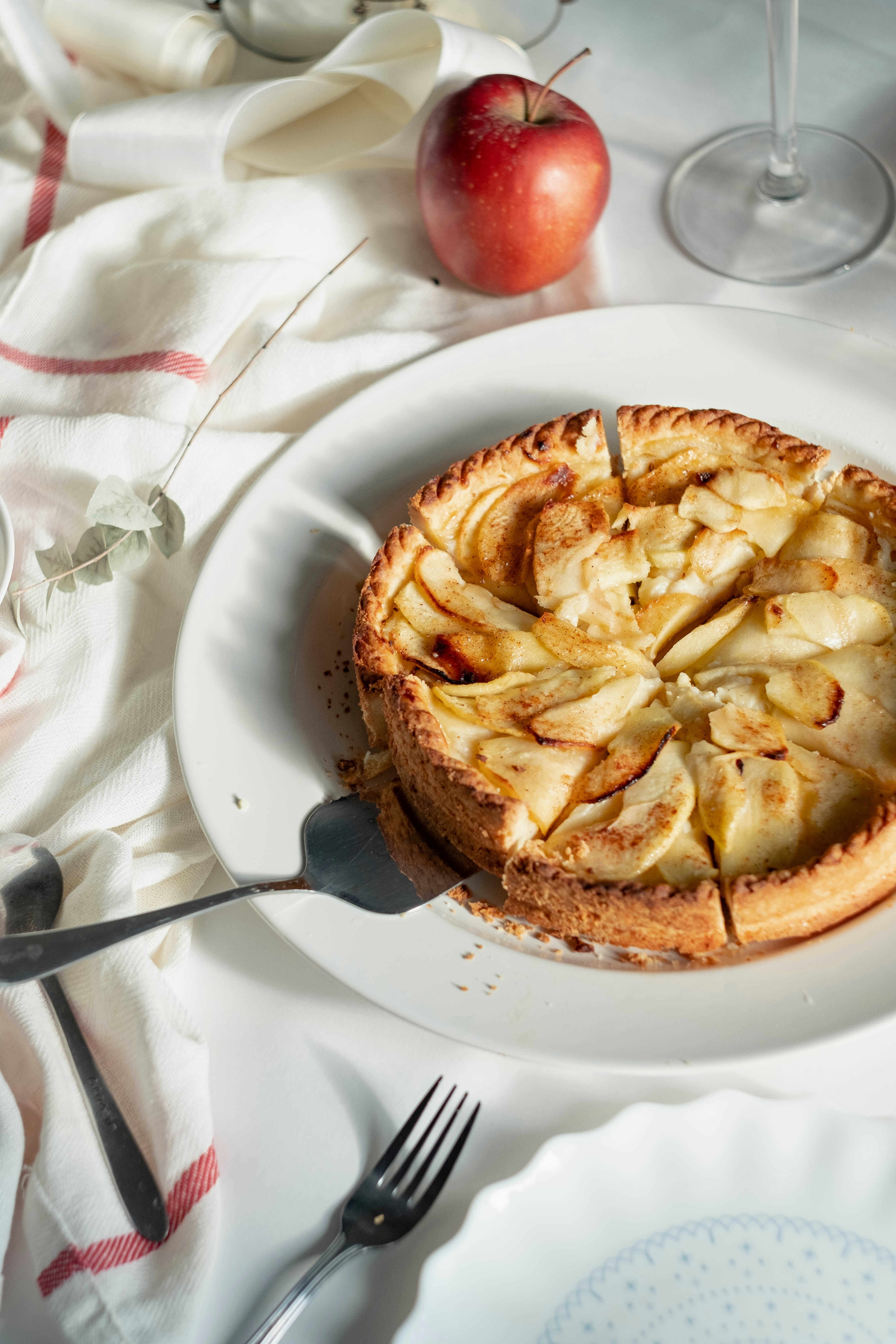 An apple pie on a plate | Source: Unsplash