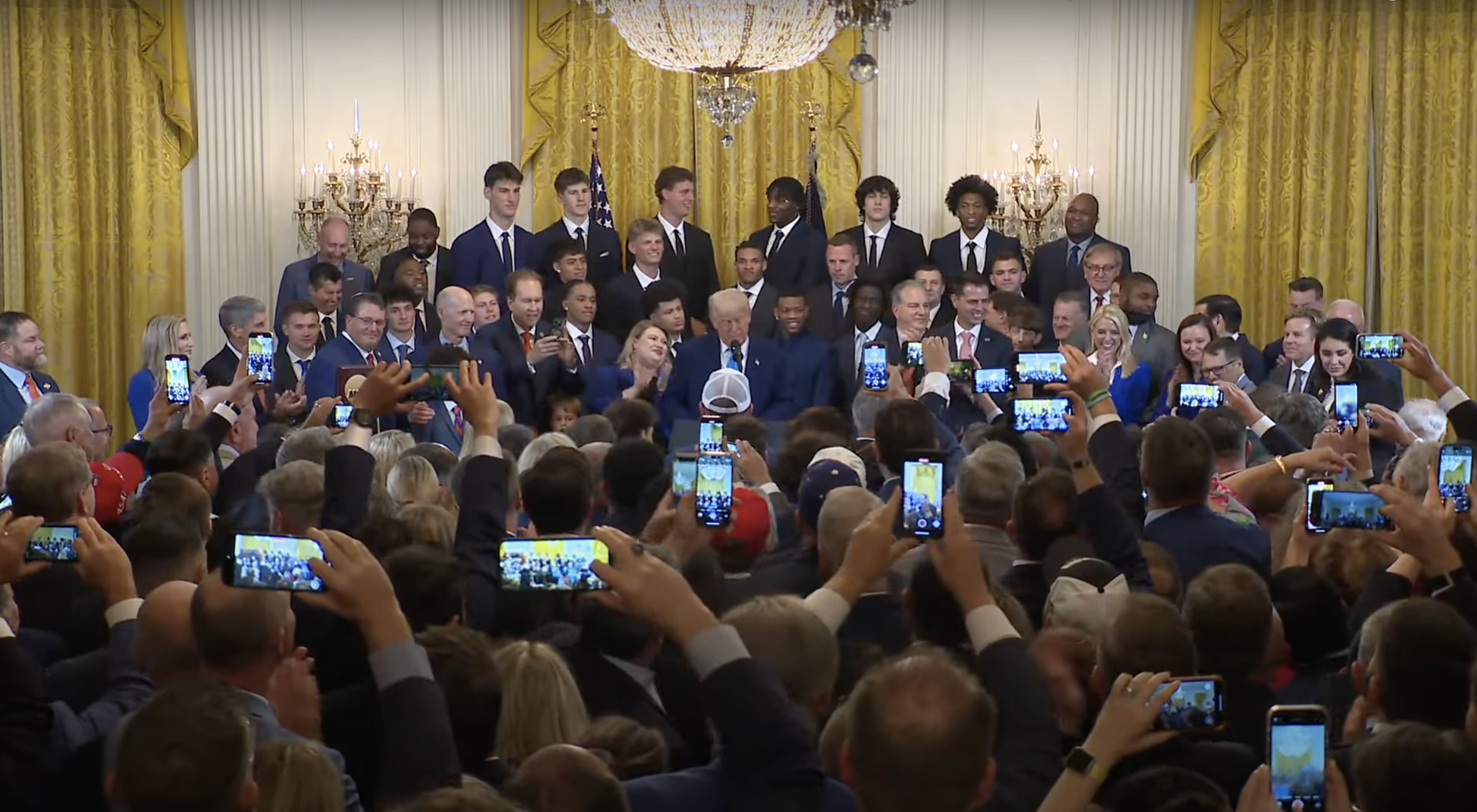 President Donald Trump hosts the Florida Gators on May 22, 2025 at the White House in Washington, DC | Source: Youtube/The White House