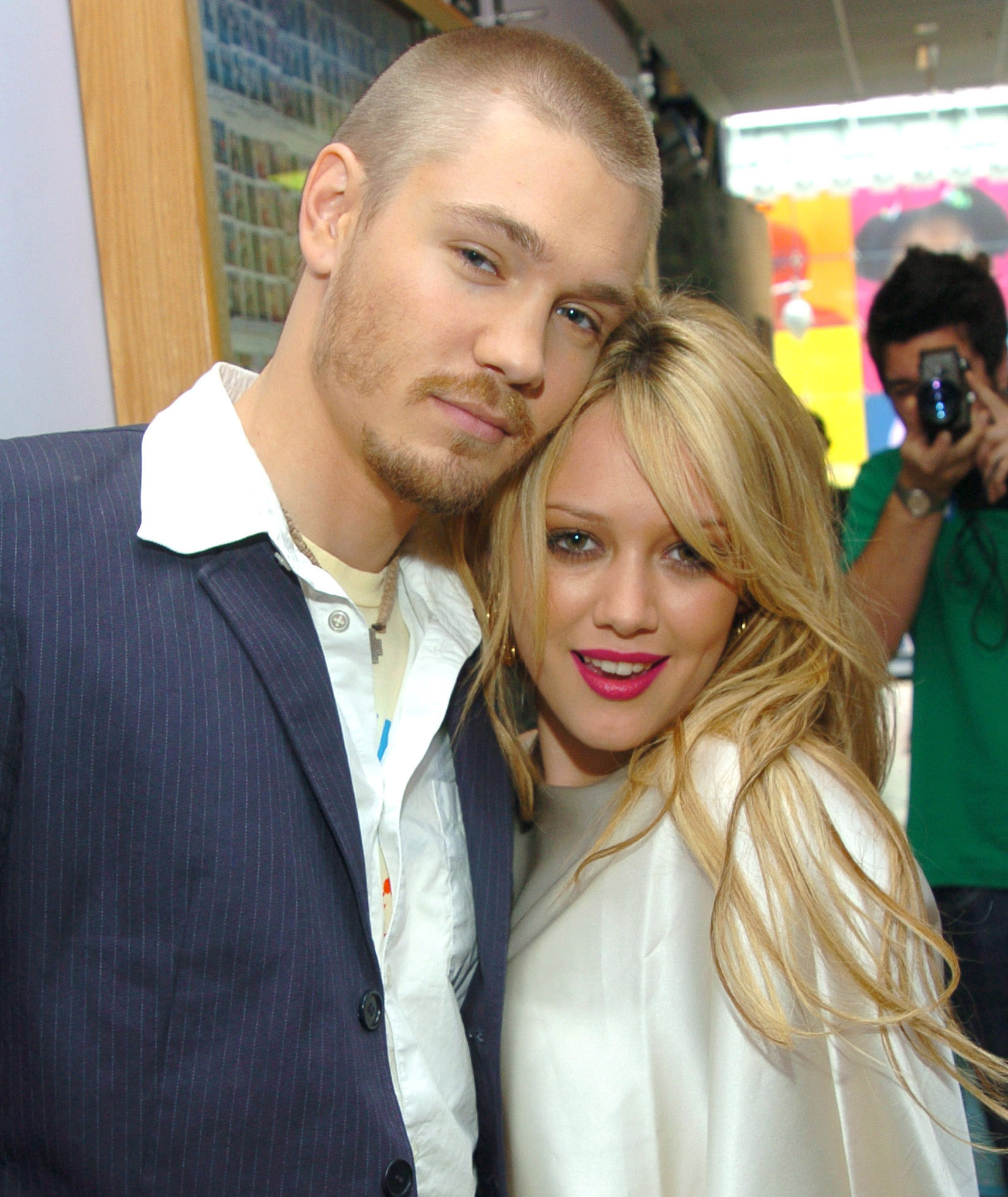 Chad Michael Murray and Hilary Duff during Hilary Duff and Chad Michael Murray Visit MTV's "TRL" on July 15, 2004 at MTV Studios, Times Square in New York City. | Source: Getty Images