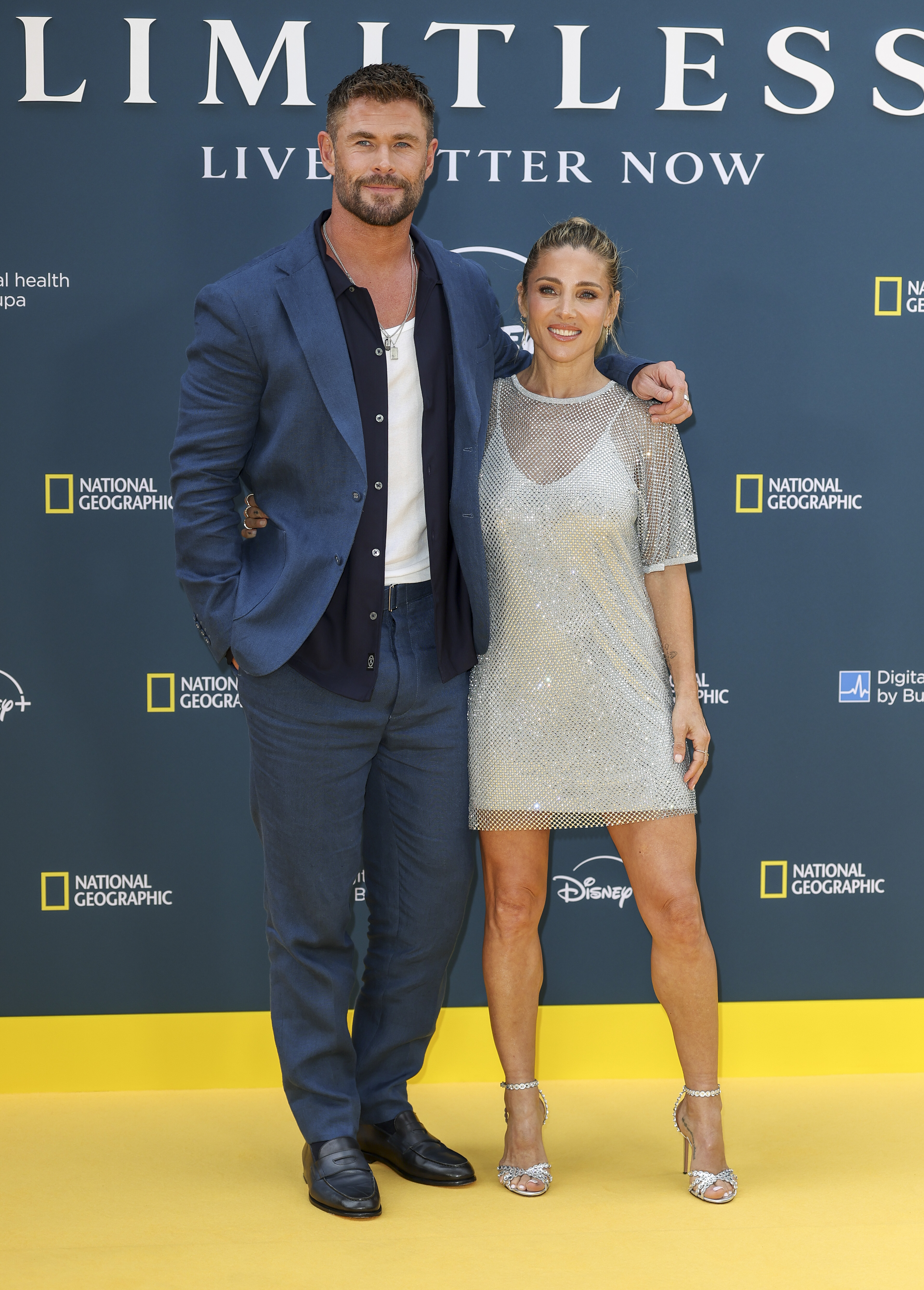 Chris Hemsworth and Elsa Pataky attend the "Limitless: Live Better Now" UK Premiere at Odeon Luxe Leicester Square on July 17, 2025, in London, England. | Source: Getty Images