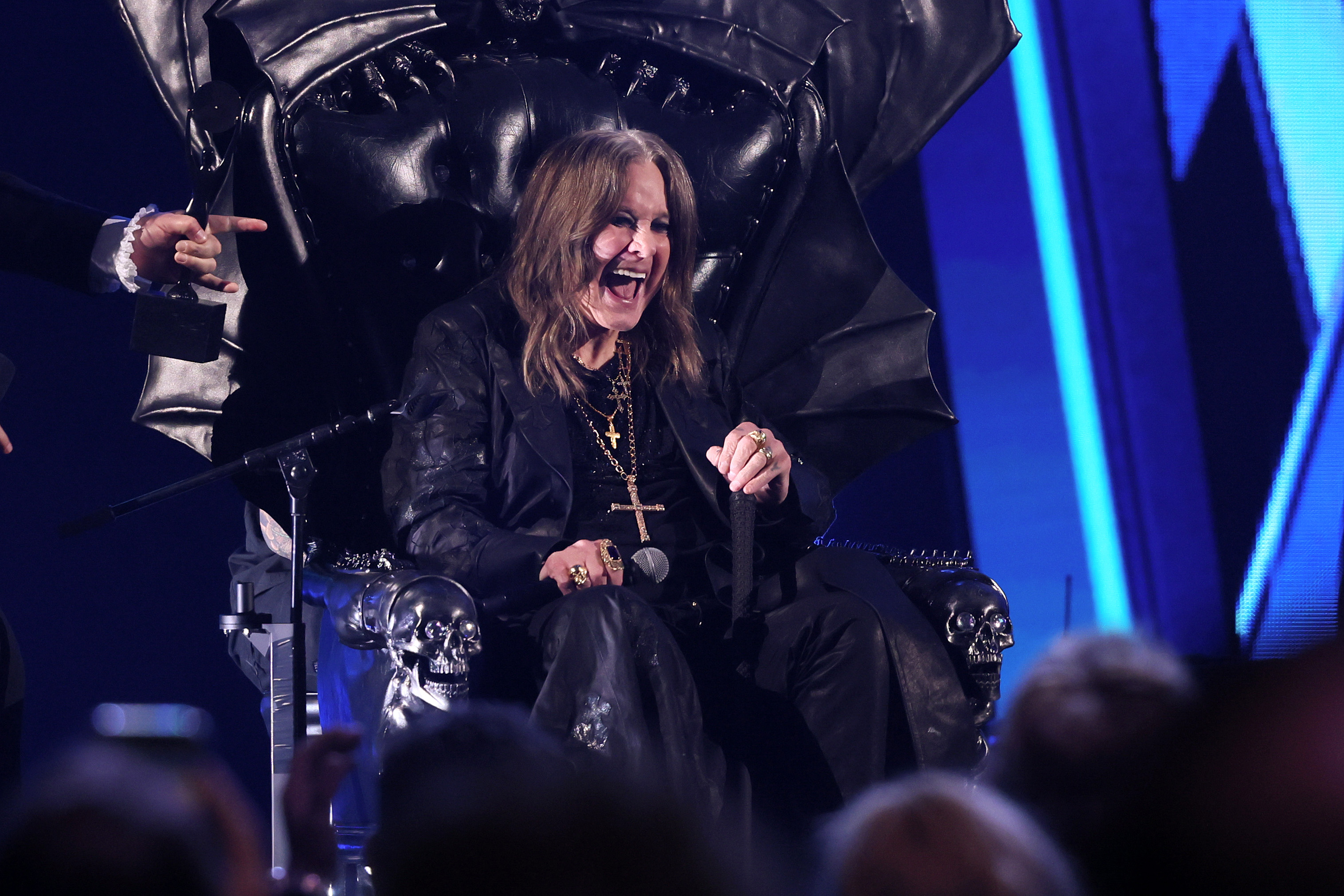 Ozzy Osbourne speaks onstage during the 2024 Rock & Roll Hall of Fame Induction Ceremony streaming on Disney+ at Rocket Mortgage Fieldhouse on October 19, 2024, in Cleveland, Ohio. | Source: Getty Images