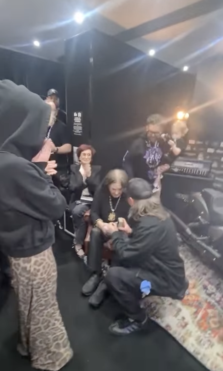 Sid Wilson shows his future father-in-law, Ozzy Osbourne, the ring he's proposing with on July 5, 2025 | Source: Instagram/kellyosbourne