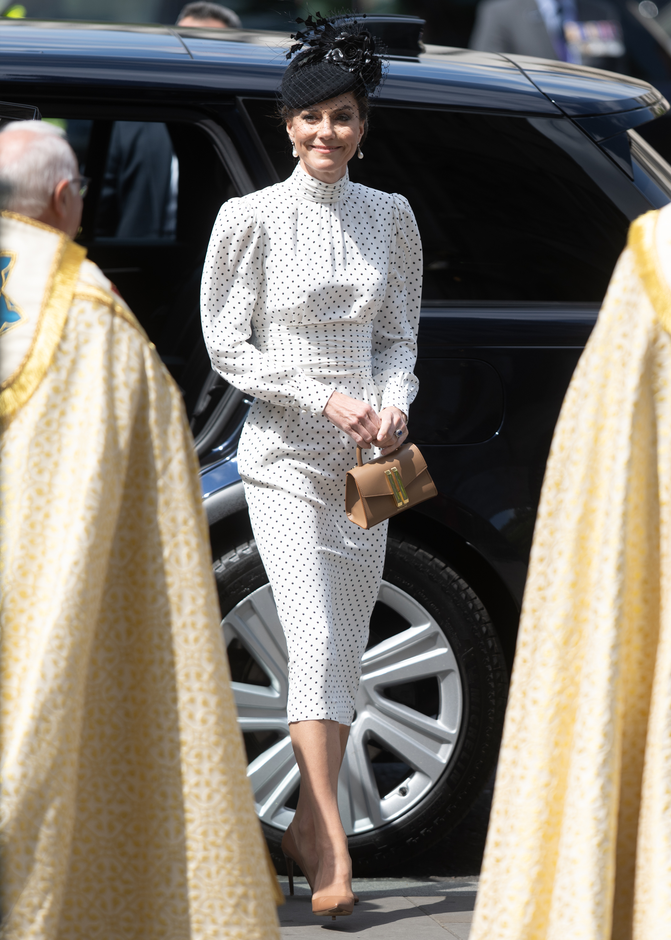 Catherine, Princess of Wales, attends the thanksgiving service to mark The 80th anniversary of VE Day at Westminster Abbey on May 8, 2025, in London, England. | Source: Getty Images