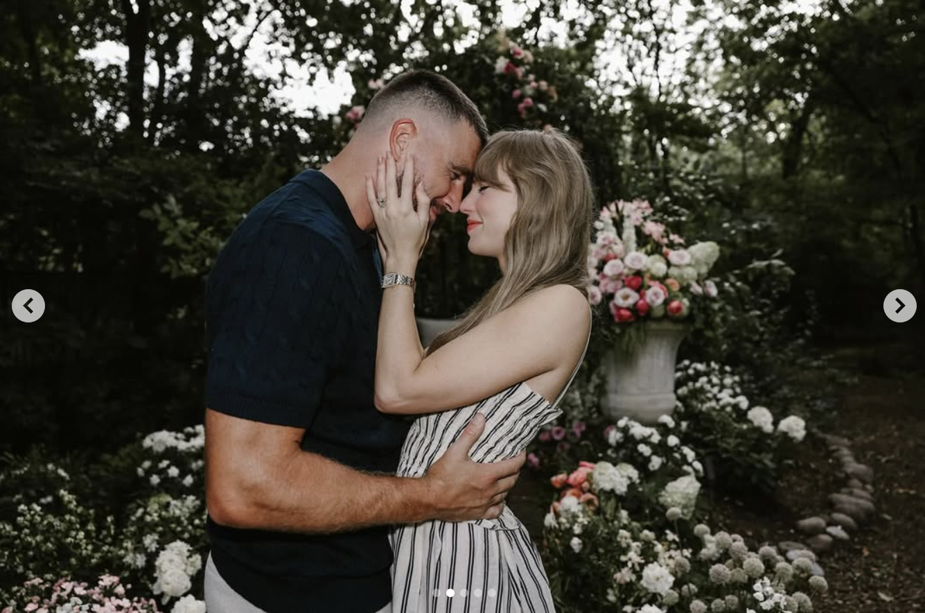 Taylor Swift and Travis Kelce take photos after their engagement, posted on August 26, 2025. | Source: Instagram/taylorswift