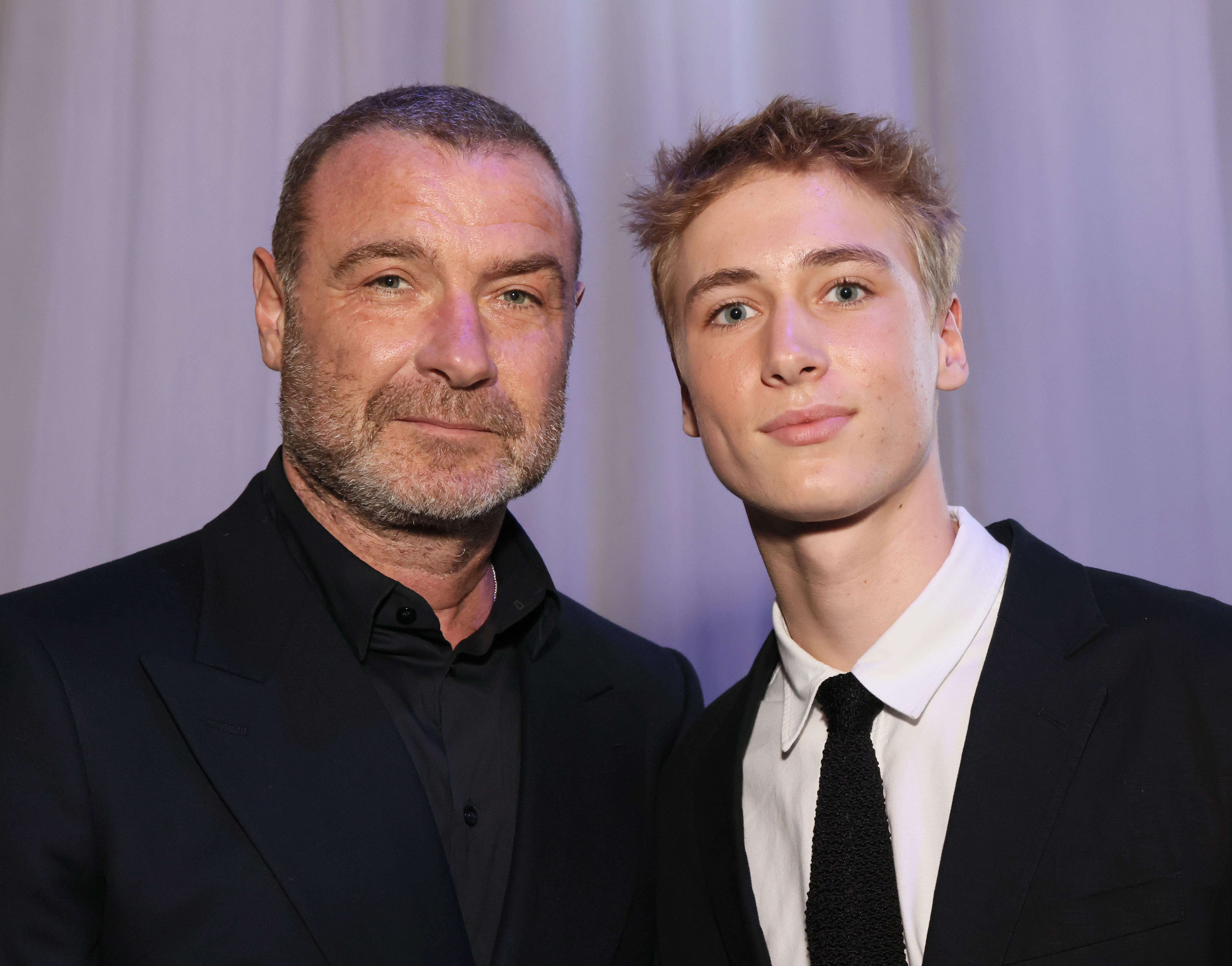 Liev Schreiber and Sasha Schreiber attend the 30th Annual Critics Choice Awards at Barker Hangar on February 7, 2025, in Santa Monica, California. | Source: Getty Images