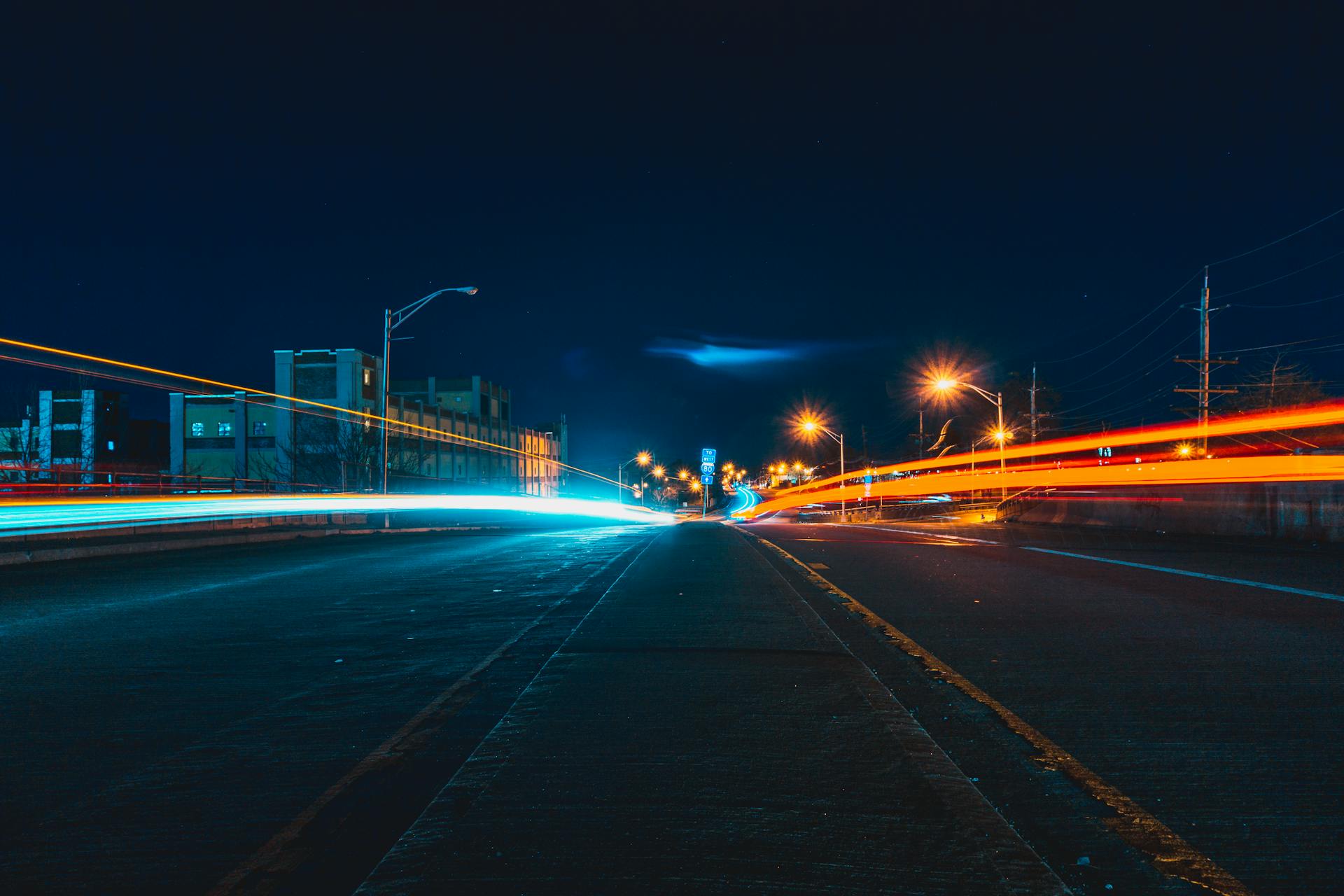 A highway at night | Source: Pexels