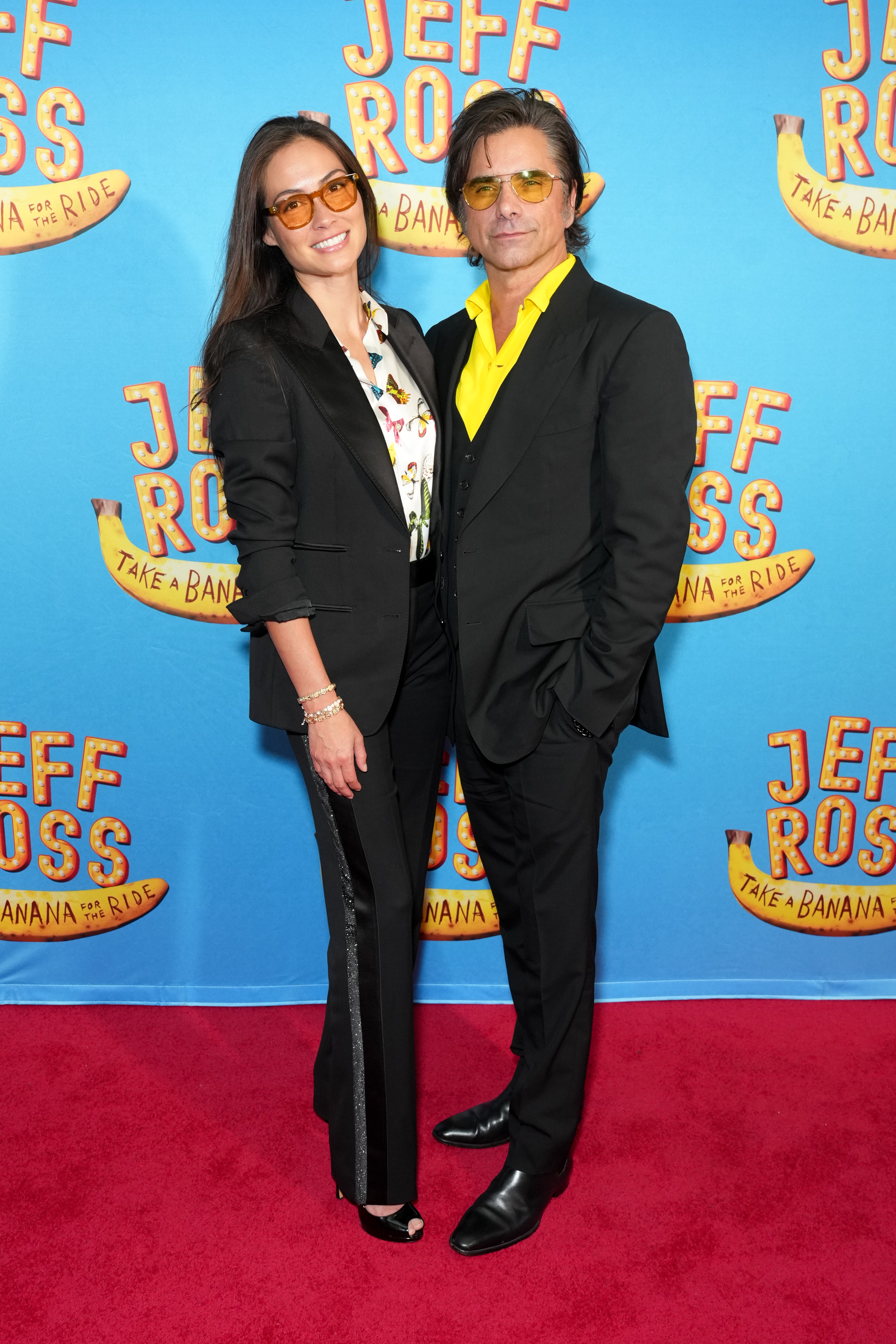 John Stamos and Caitlin McHugh Stamos attend "Jeff Ross: Take A Banana For The Ride" Broadway Opening Night at Nederlander Theatre on August 18, 2025, in New York City. | Source: Getty Images