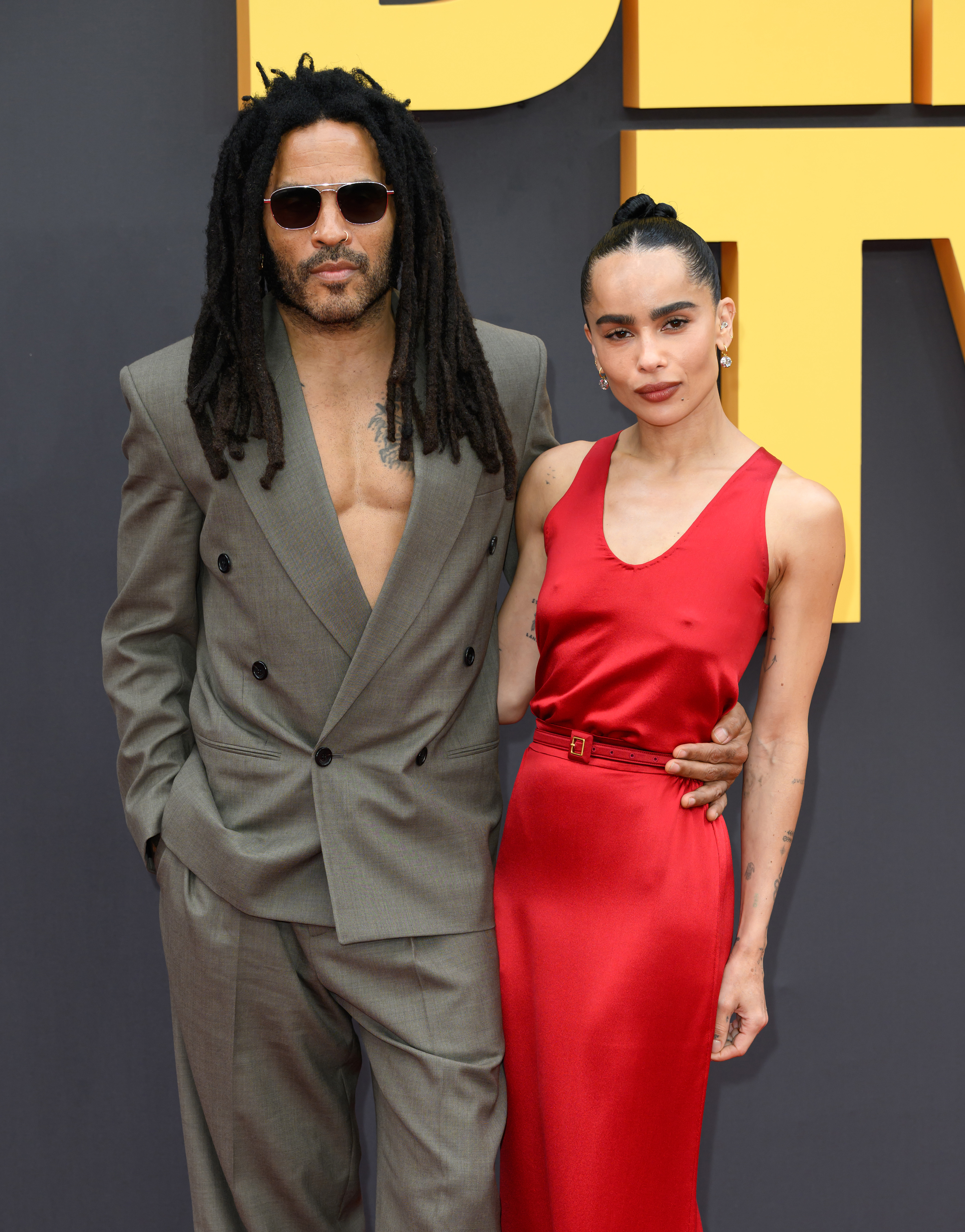 Lenny Kravitz and Zoe Kravitz attend the European premiere of "Blink Twice" at the Odeon Luxe Leicester Square on August 19, 2024 in London, England. | Source: Getty Images