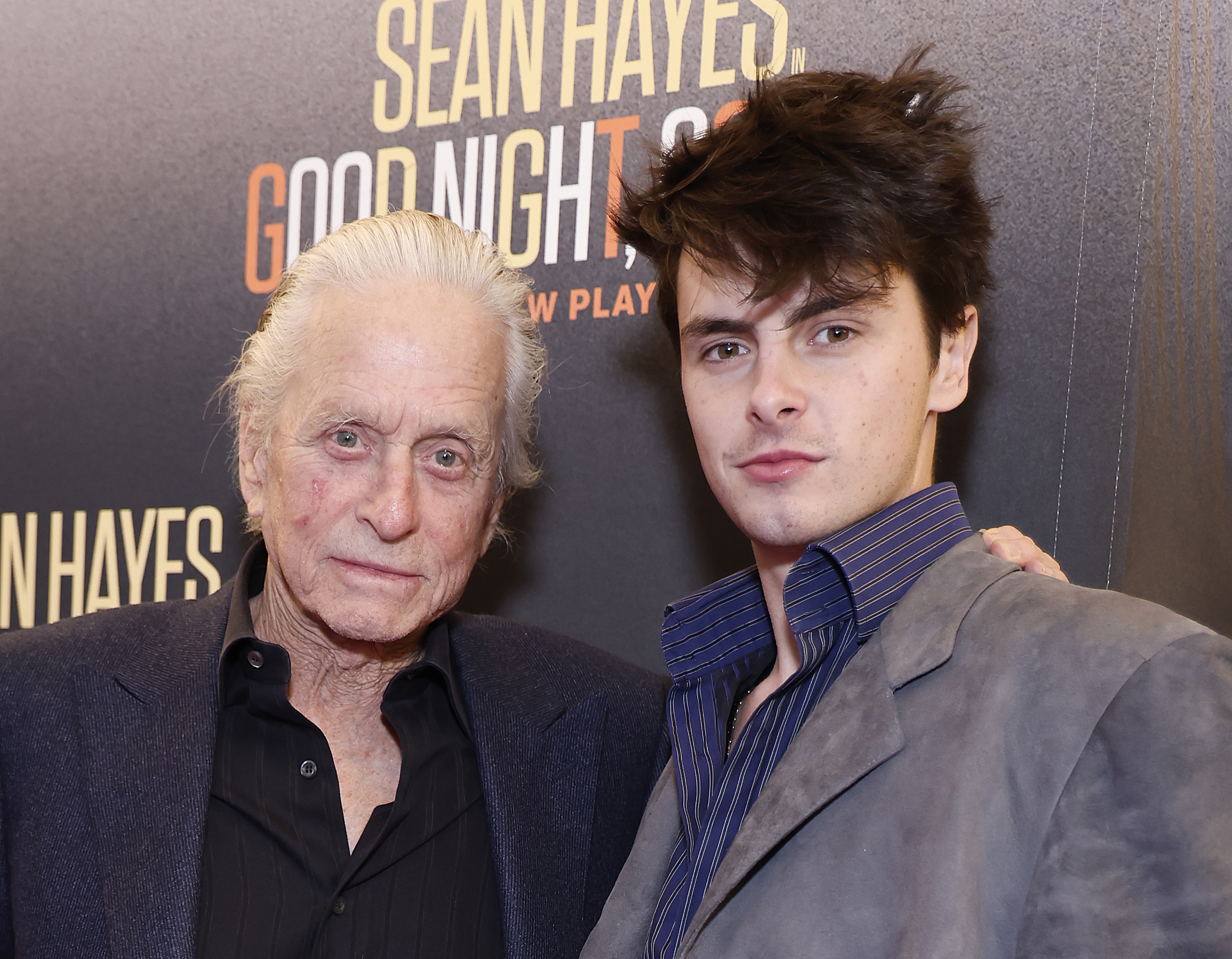 Michael Douglas and Dylan Michael Douglas attend "Goodnight, Oscar" Broadway opening night at Belasco Theatre on April 24, 2023 in New York City. | Source: Getty Images