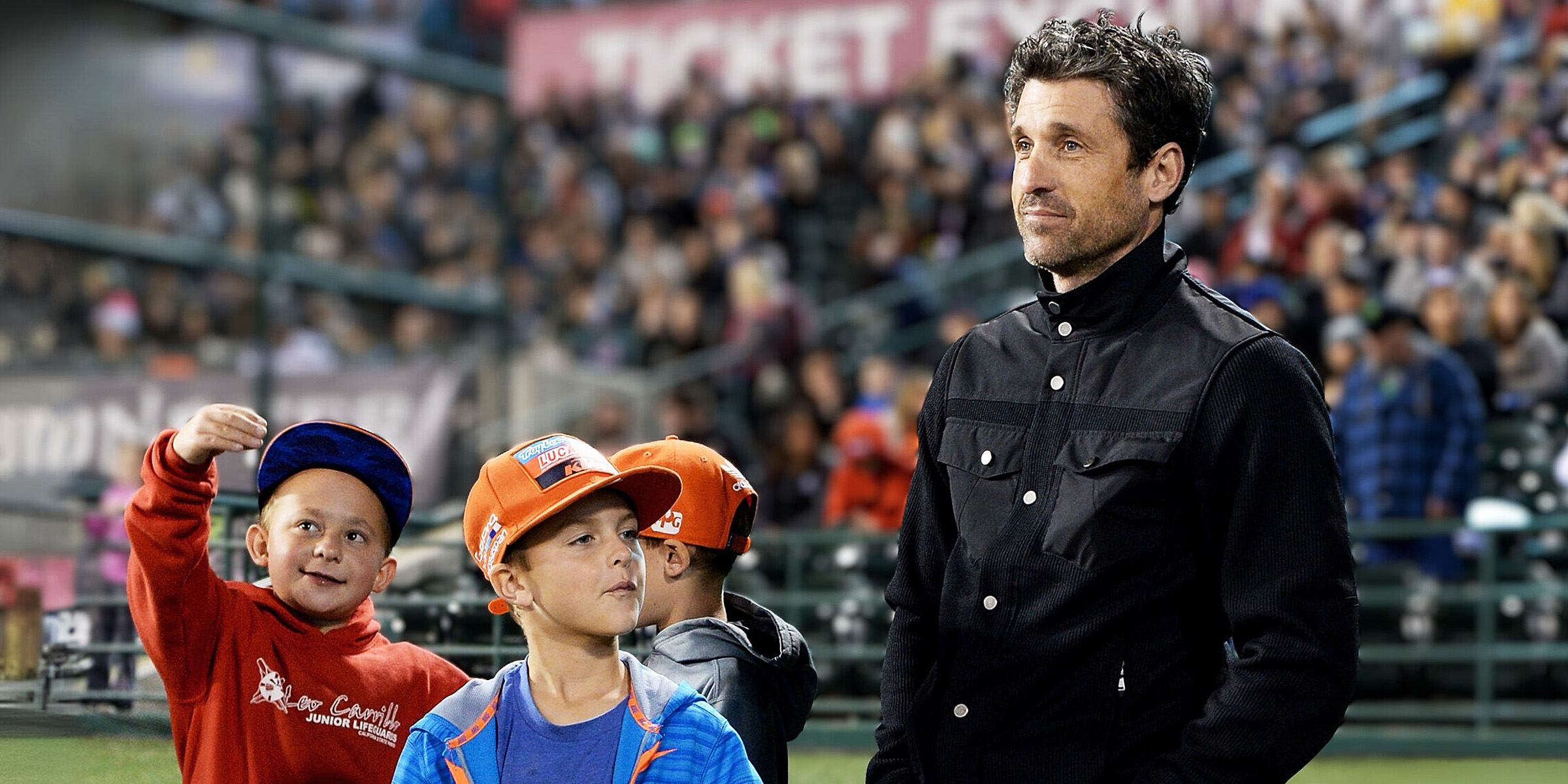 Patrick Dempsey with sons Darby and Sullivan Dempsey | Source: Getty Images