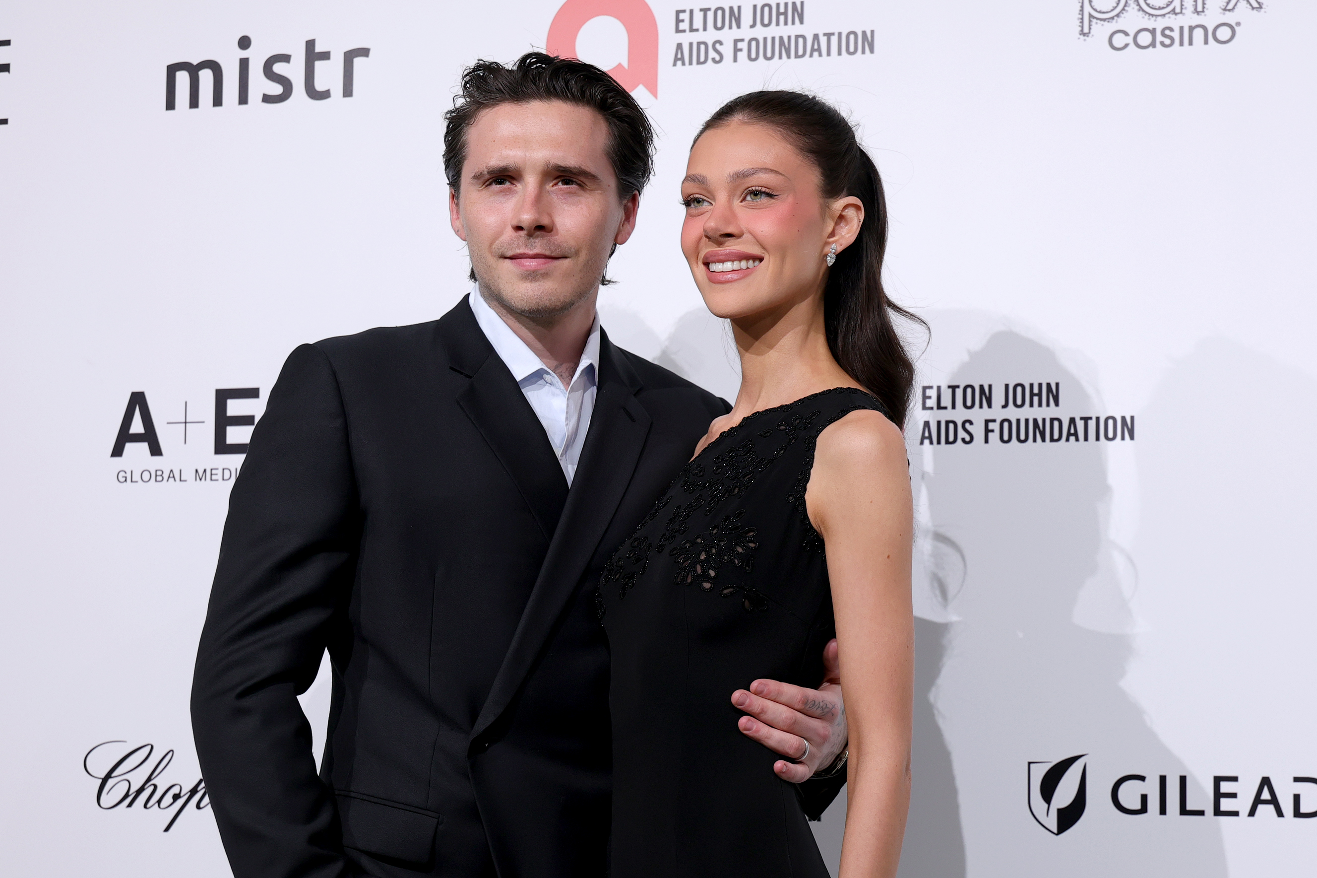 Brooklyn Peltz Beckham and Nicola Peltz Beckham attend the Press Conference during Elton John AIDS Foundation's 34th Annual Academy Awards Viewing Party on March 15, 2026 in West Hollywood, California. | Source: Getty Images