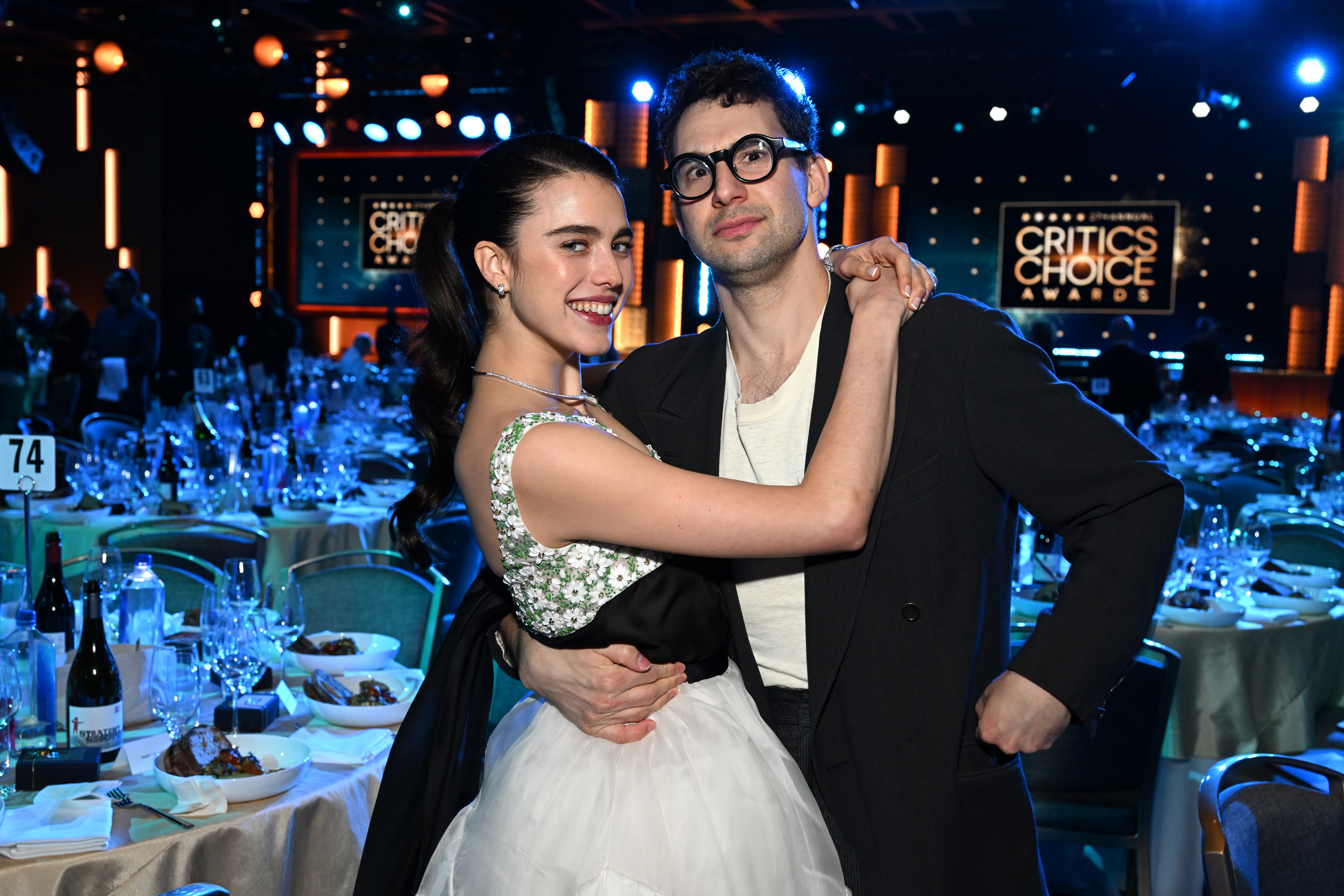 Margaret Qualley and Jack Antonoff with Champagne Collet & OBC Wines as they celebrate the 27th Annual Critics Choice Awards at Fairmont Century Plaza on March 13, 2022 in Los Angeles, California. | Source: Getty Images
