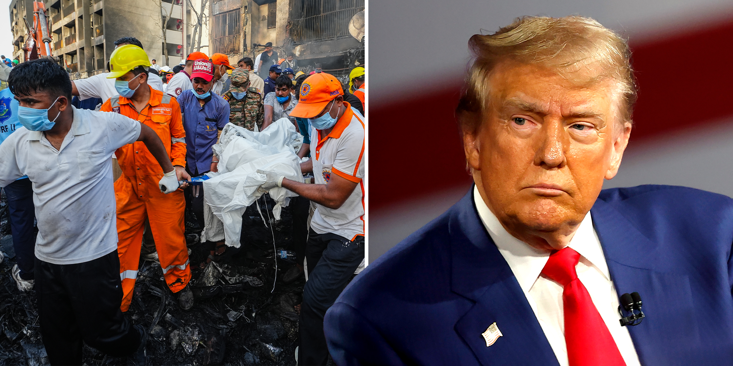 The Boeing Dreamliner 787-8 crash site | Donald Trump | Source: Getty Images
