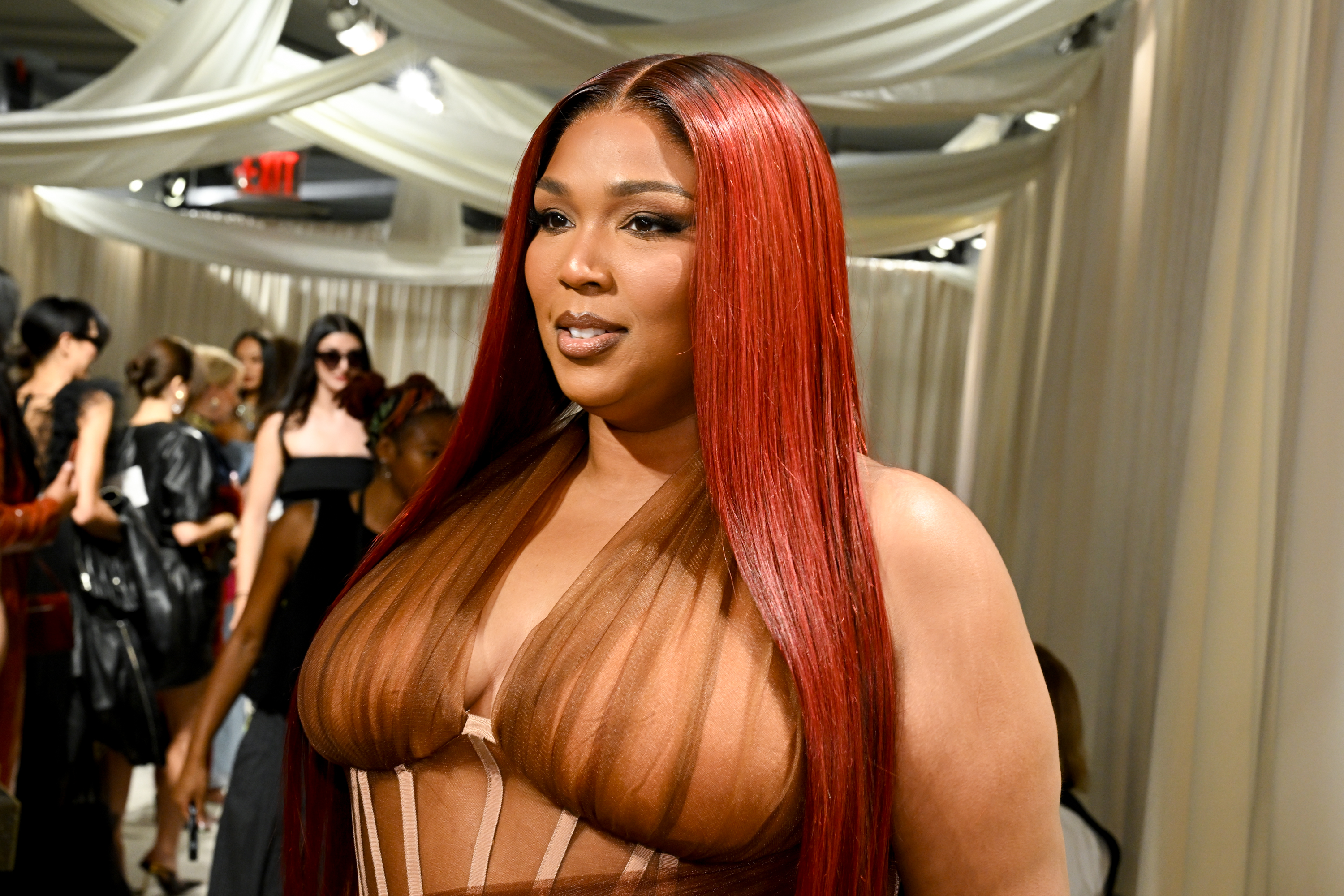 Lizzo at the Christian Siriano fashion show as part of Spring/Summer 2026 New York Fashion Week held at Macy's Herald Square on September 12, 2025 in New York City. | Source: Getty Images