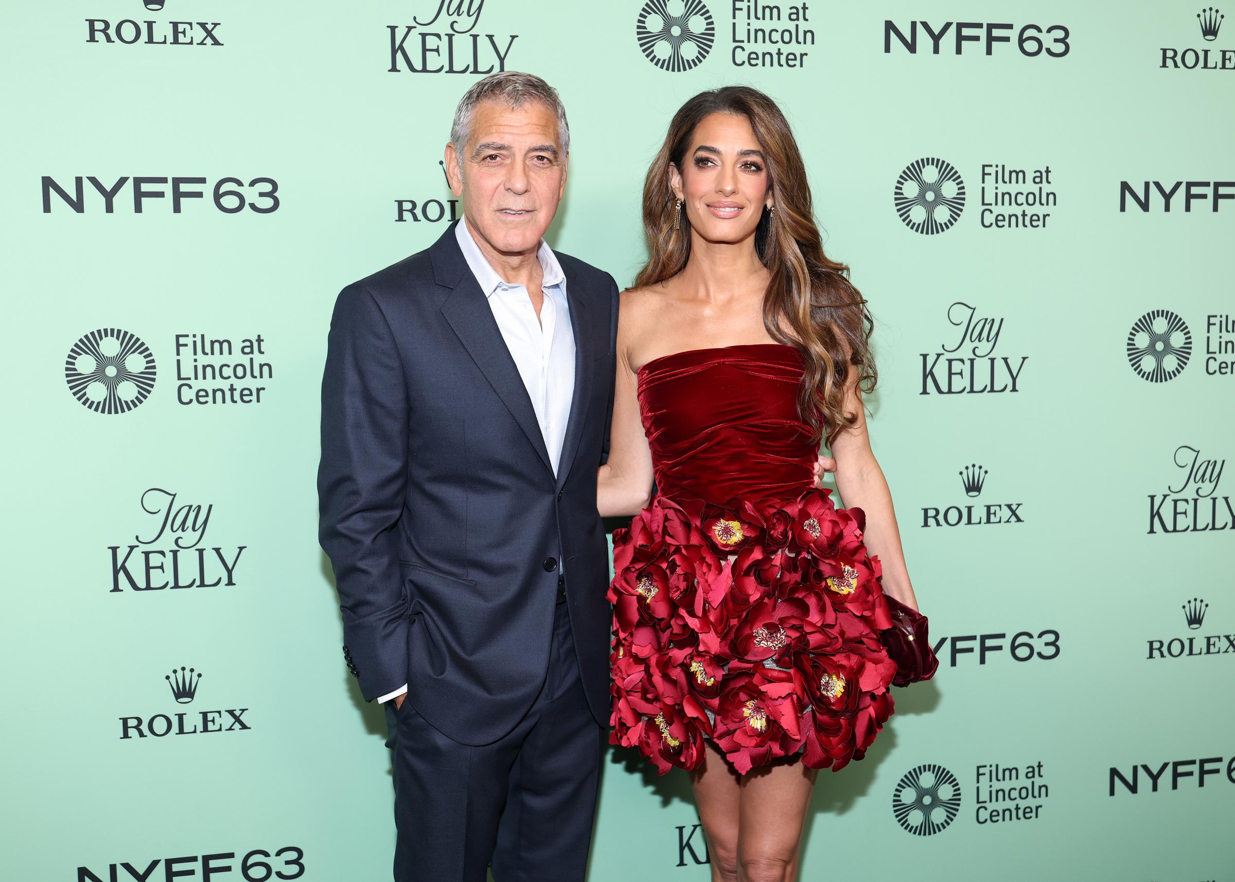 George Clooney and Amal Clooney attend the "Jay Kelly" Red Carpet during the 63rd New York Film Festival on September 29, 2025 in New York City. | Source: Getty Images