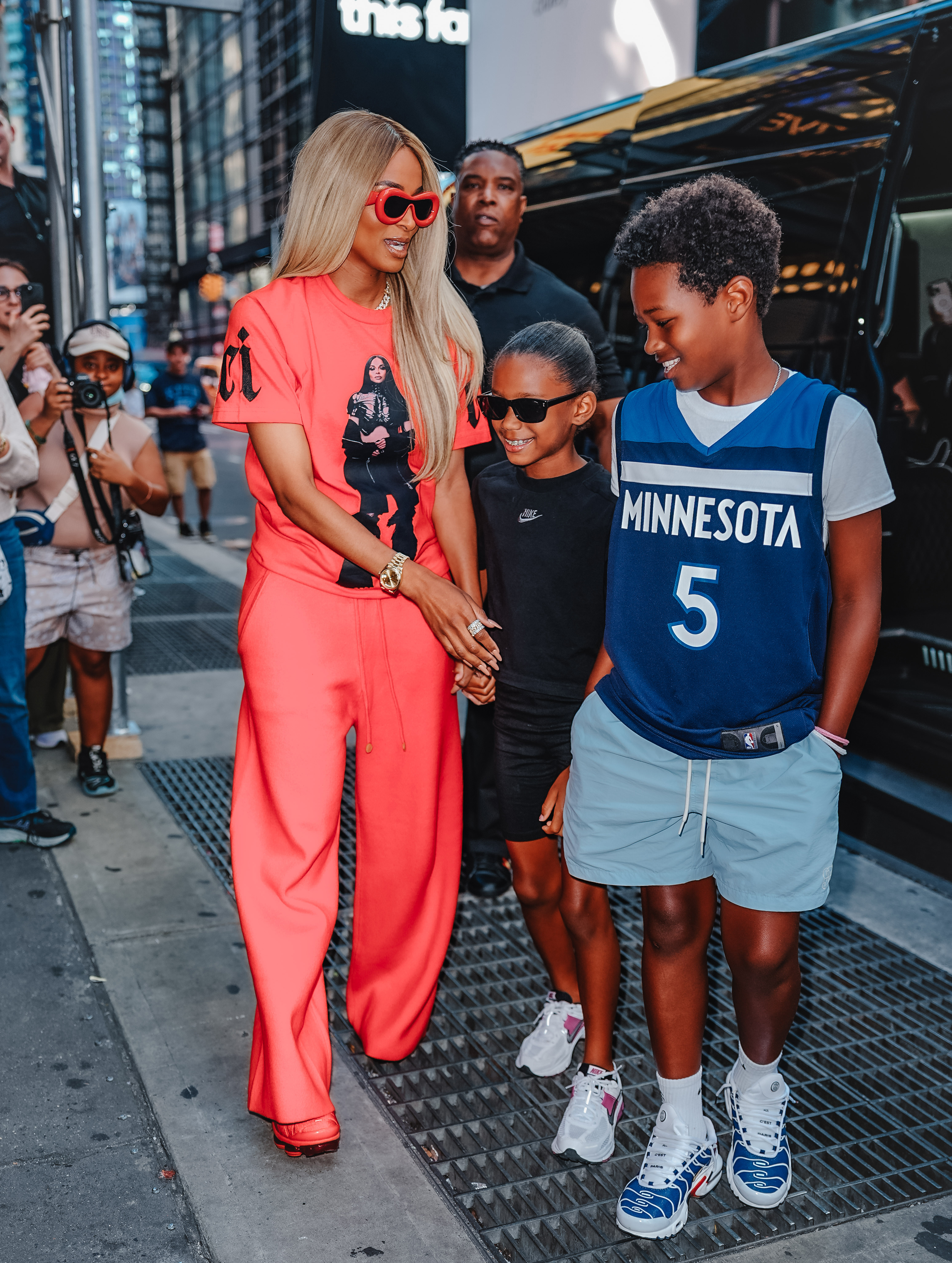 Ciara, Future Zahir, and Sienna Princess Wilson are seen on August 22, 2025, in New York City. | Source: Getty Images