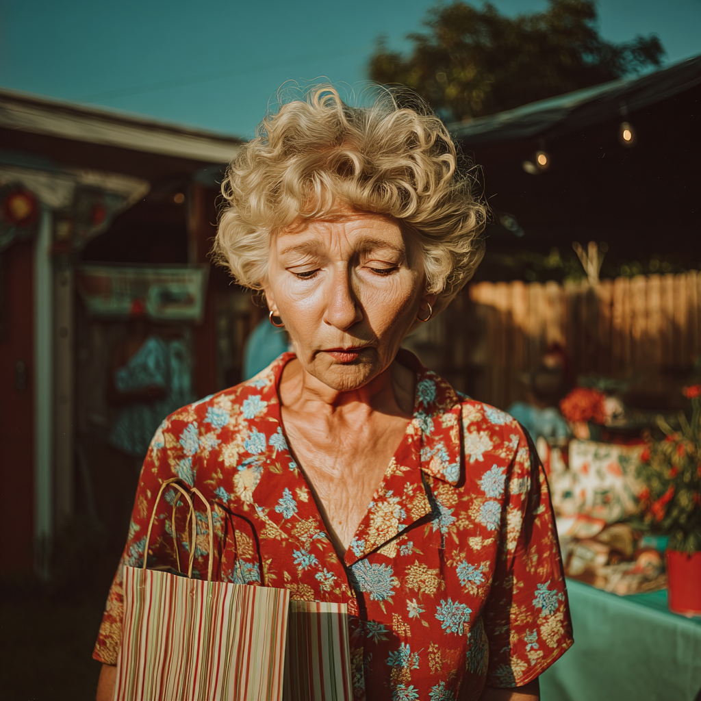 A sad woman at a party | Source: Midjourney