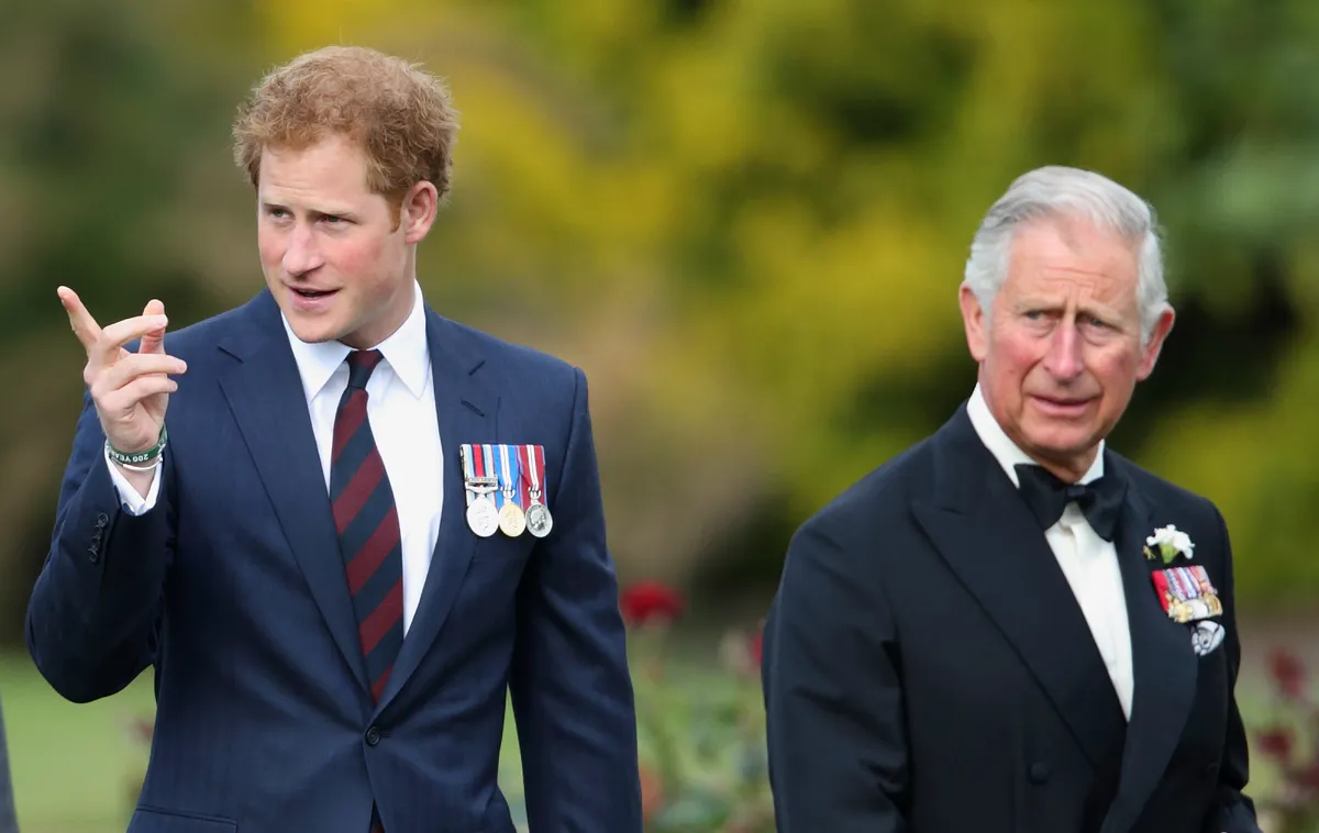 Prince Harry and Prince Charles, Prince of Wales attend the Gurkha 200 Pageant at the Royal Hospital Chelsea on June 9, 2015 in London, England. | Source: Getty Images