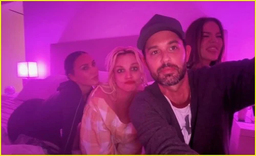 Kim Kardashian, Britney Spears, Cade Hudson and Khloé Kardashian on November 14, 2025 in Hidden Hills, Calabasas. | Source: Instagram/kimkardashian