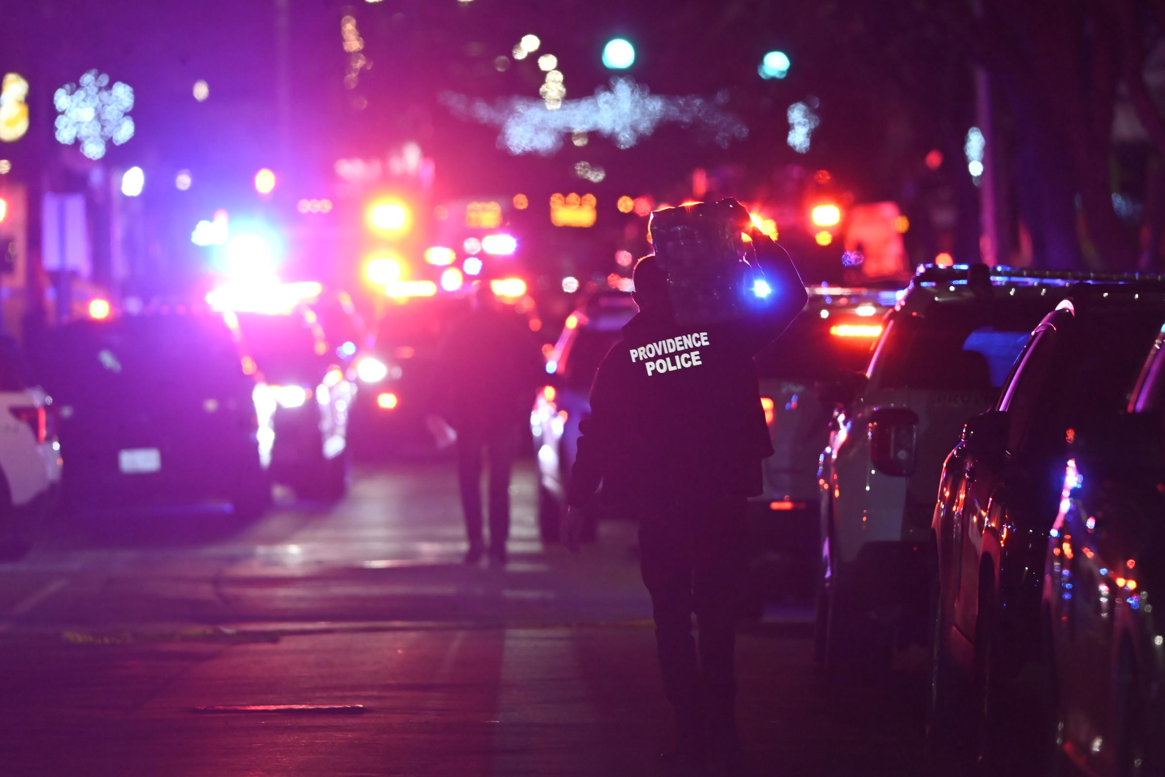 Emergency personnel at Brown University in Providence, Rhode Island, on Saturday, December 13, 2025