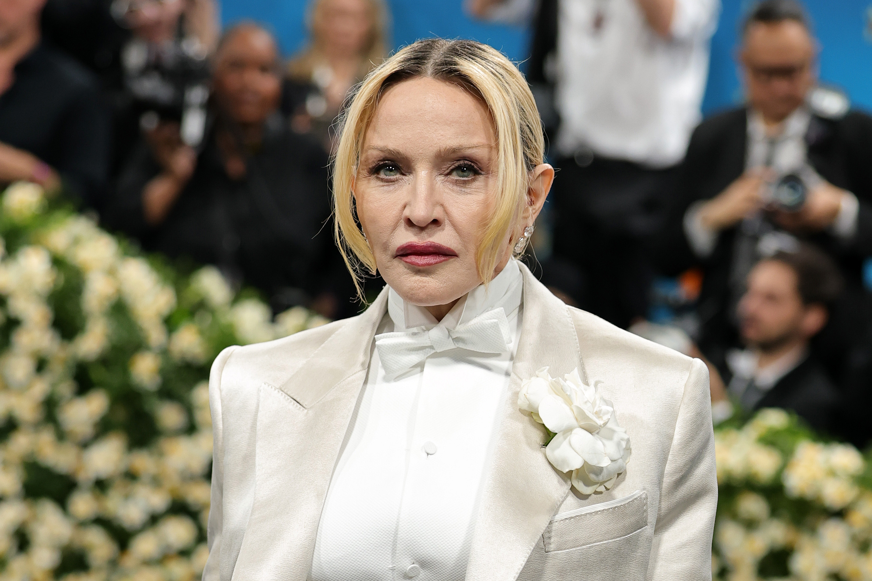 Madonna attends the 2025 Met Gala Celebrating "Superfine: Tailoring Black Style" at Metropolitan Museum of Art on May 05, 2025 in New York City. | Source: Getty Images