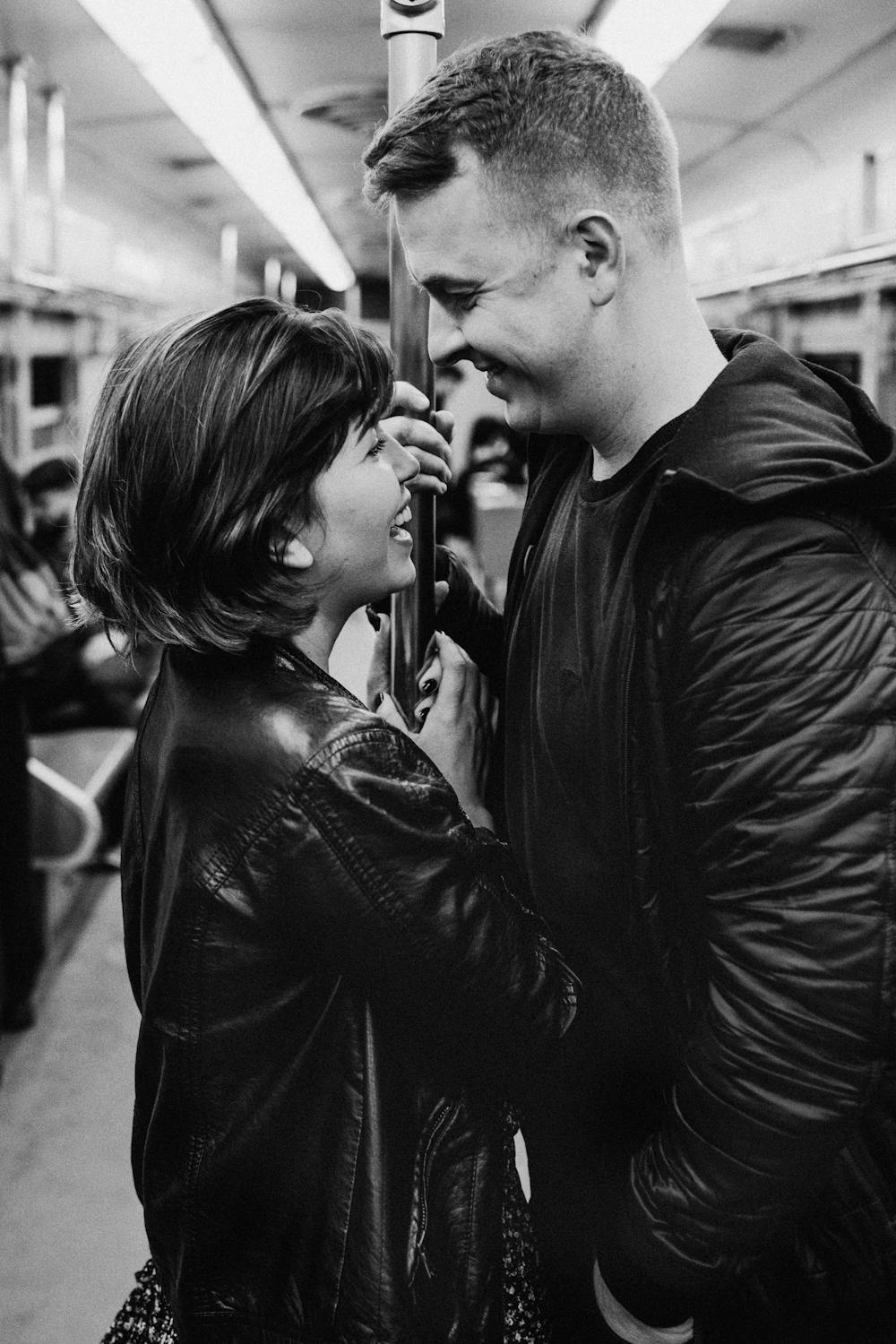 A happy couple on a train | Source: Pexels