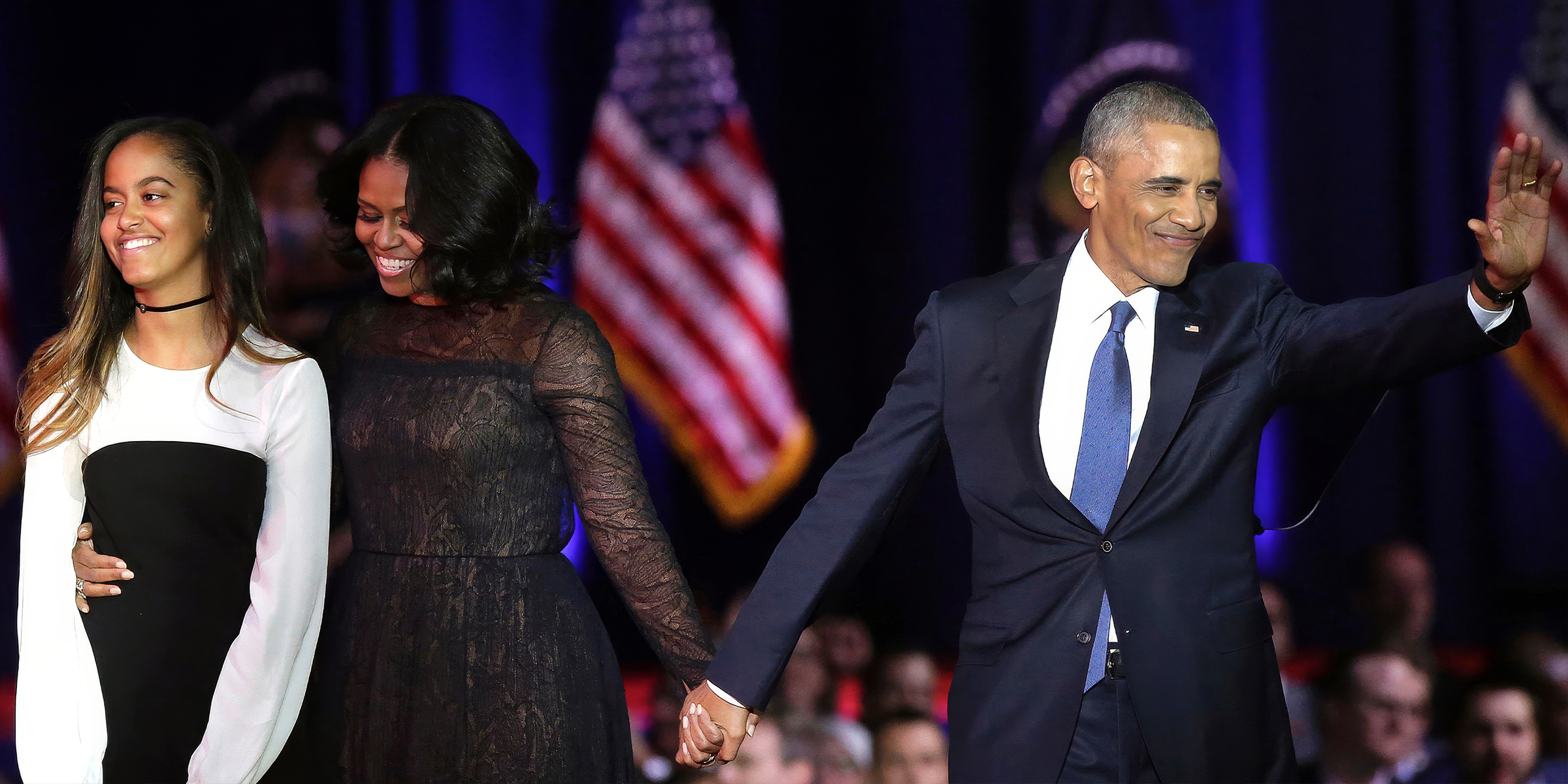 Malia Ann, Michelle, and Barack Obama | Source: Getty Images
