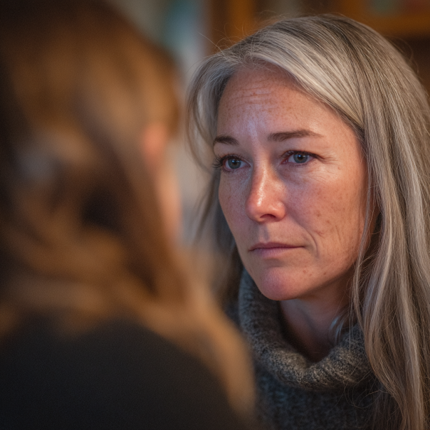 A woman appears slightly angry as she talks to her daughter | Source: Midjourney