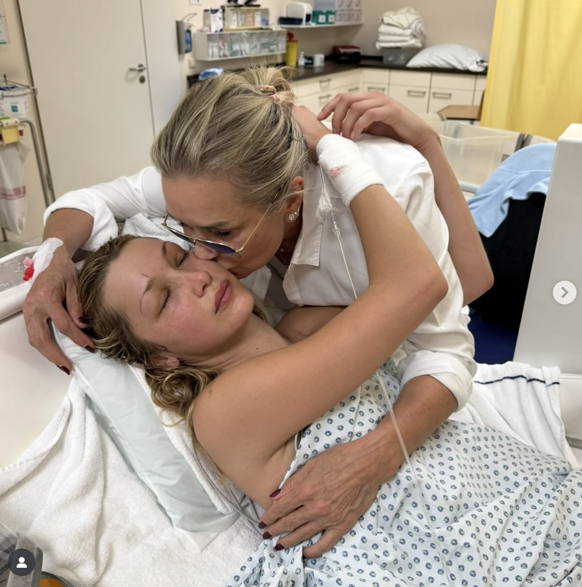 Yolanda Hadid embraces Bella Hadid amidst her hospitalization, posted on September 18, 2025. | Source: Instagram/yolandahadid