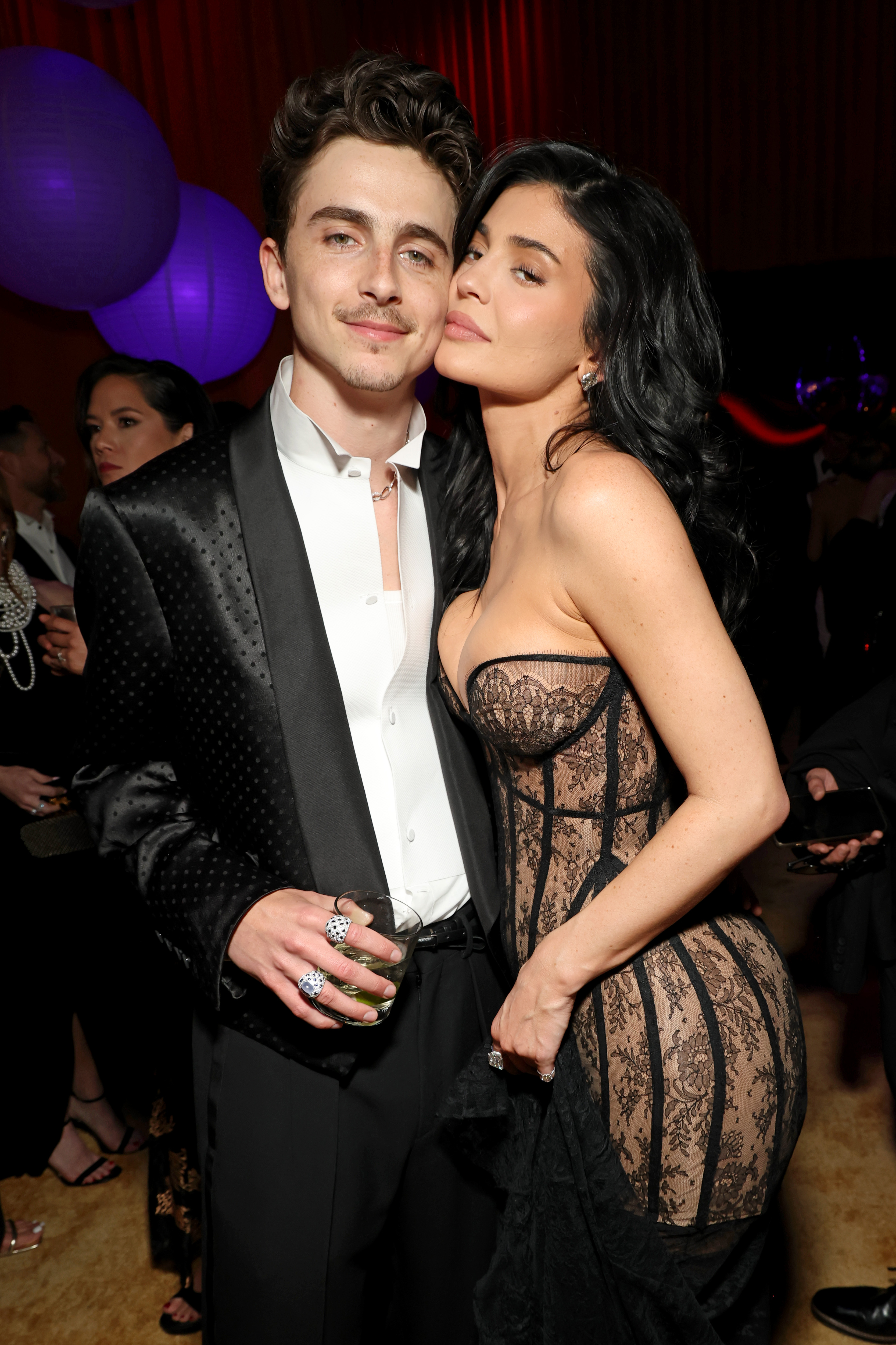 Timothée Chalamet and Kylie Jenner attend the 2025 Vanity Fair Oscar Party Hosted By Radhika Jones at Wallis Annenberg Center for the Performing Arts on March 2, 2025, in Beverly Hills, California. | Source: Getty Images