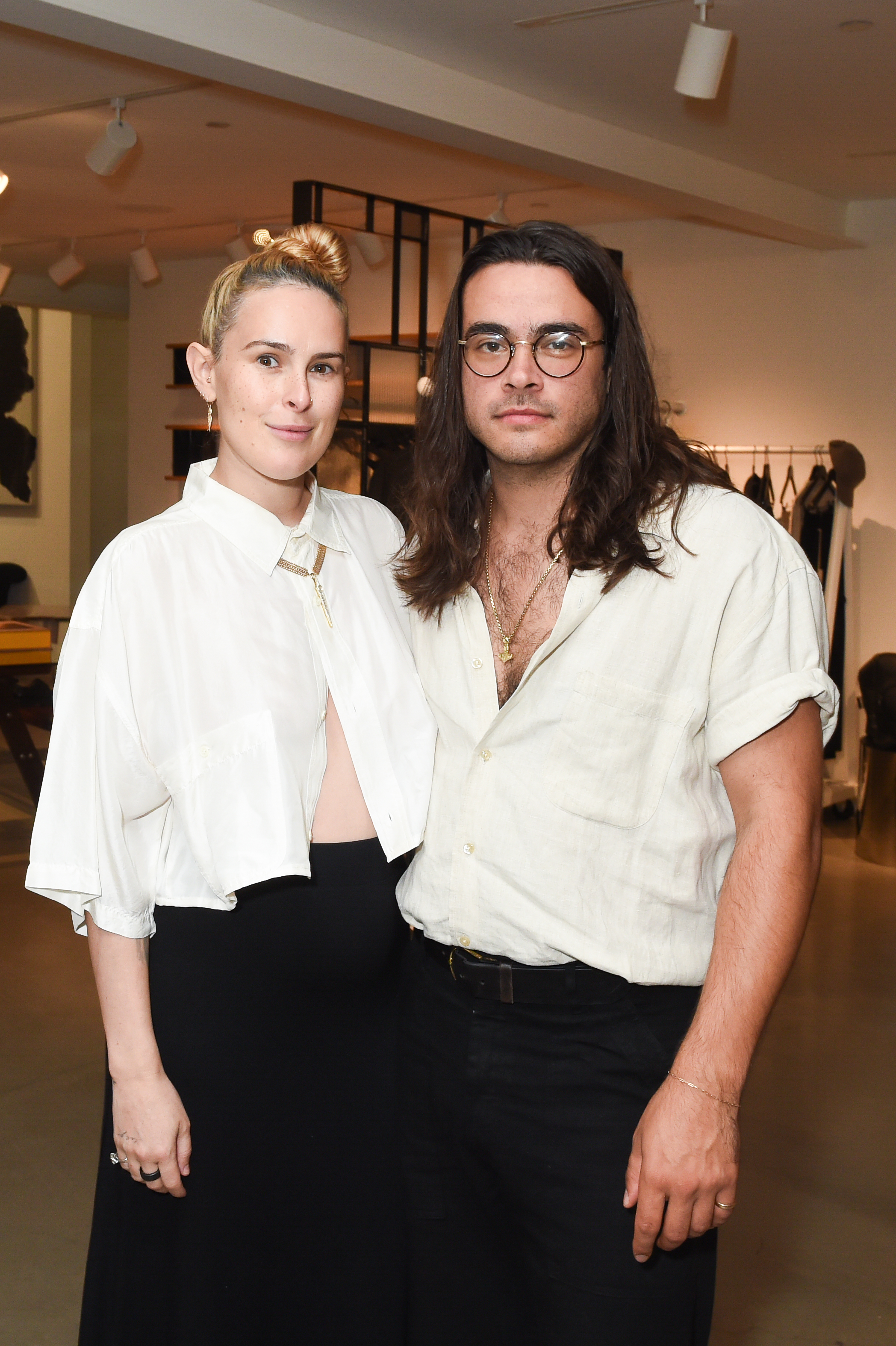 Rumer Willis and Derek Richard Thomas at the God's True Cashmere x Nick Fouquet Collaboration Launch at Just One Eye on October 25, 2023 in Los Angeles, California. | Source: Getty Images