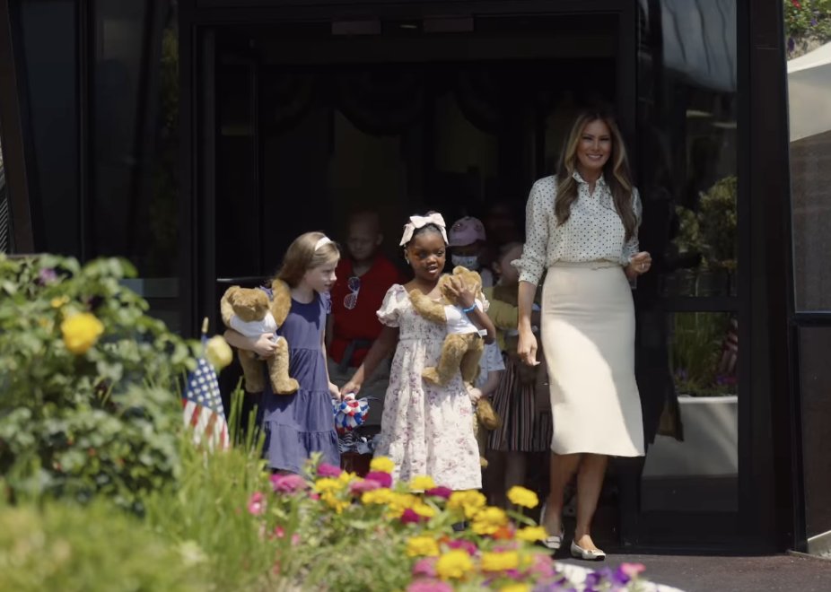 Melania Trump walks with pediatric patients at the National Children's Hospital in Washington D.C. on July 3, 2025 | Source: Instagram/flotus