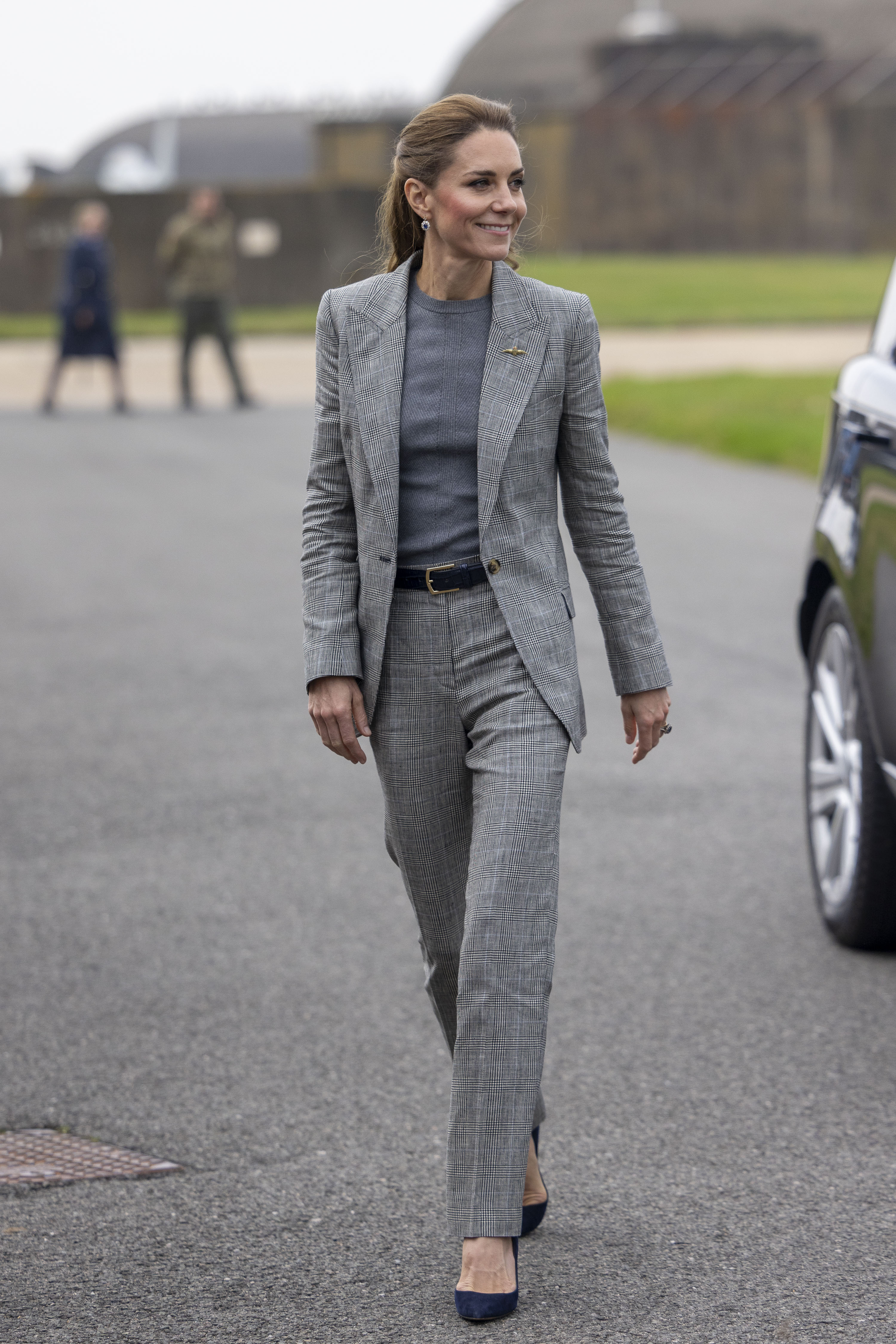 Catherine, Princess of Wales, Royal Honorary Air Commodore, visits RAF Coningsby in Lincolnshire during her first official engagement at the station, on October 2, 2025 in Coningsby, England. | Source: Getty Images