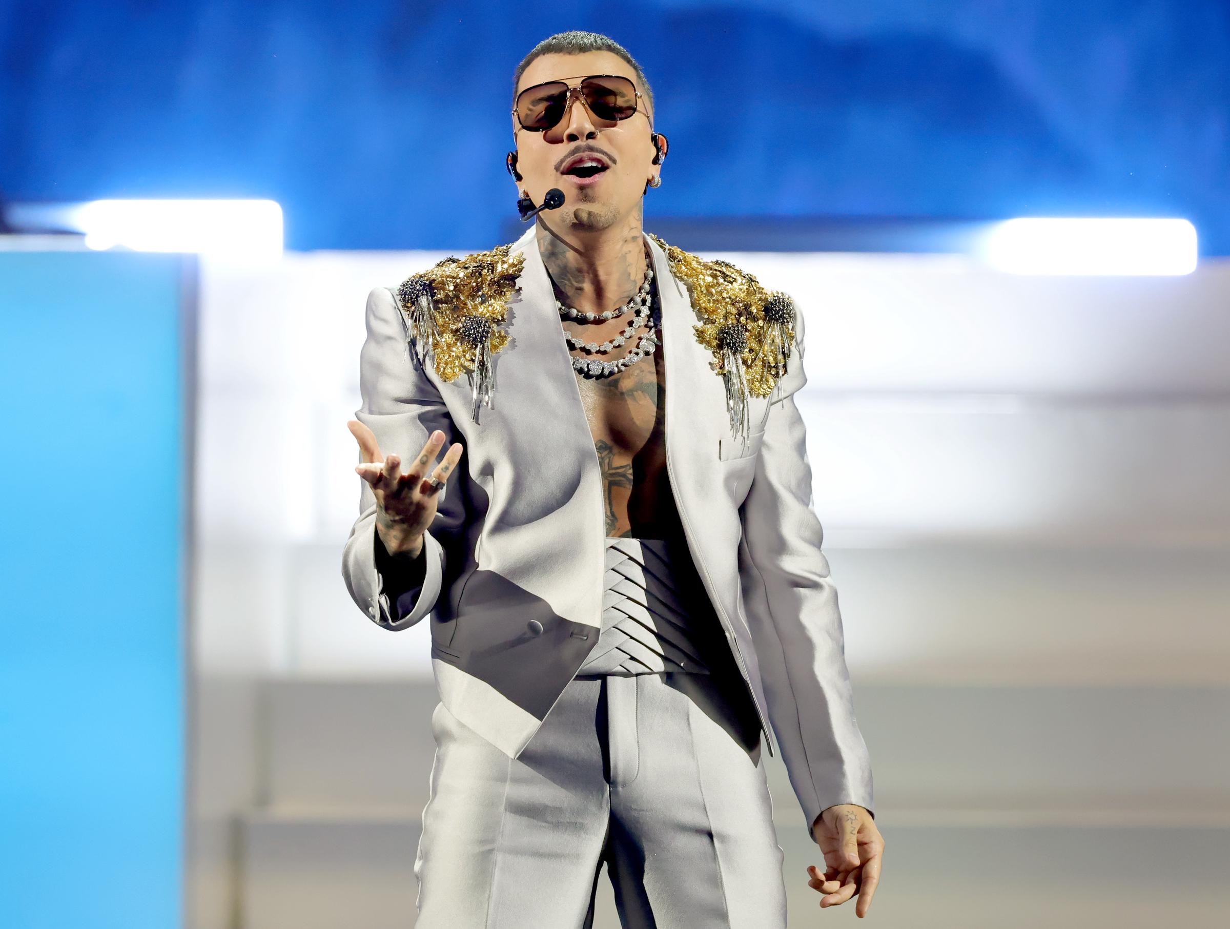 Rauw Alejandro performing during the 26th Annual Latin Grammy Awards on November 13, 2025, in Las Vegas, Nevada. | Source: Getty Images