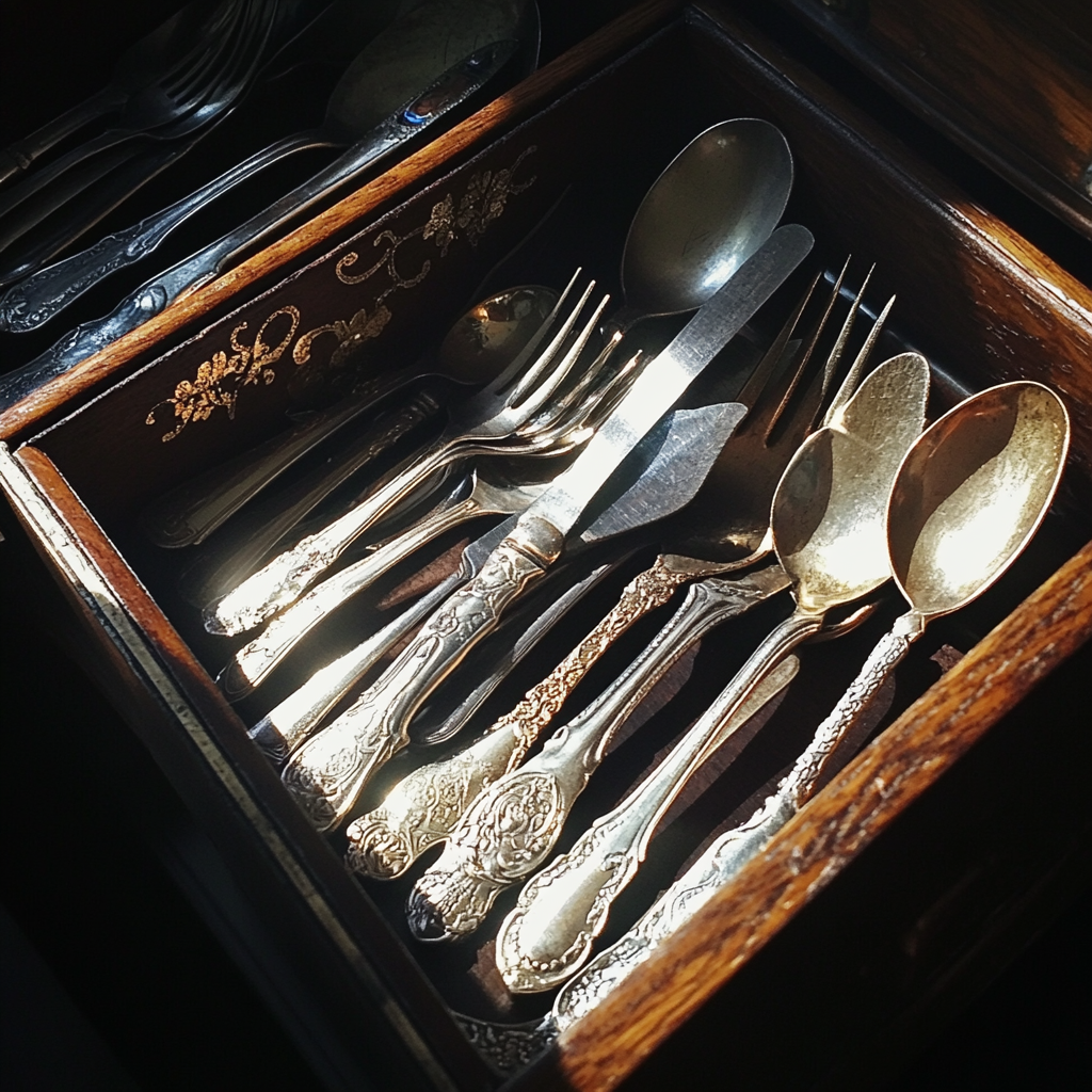 An open cutlery drawer | Source: Midjourney