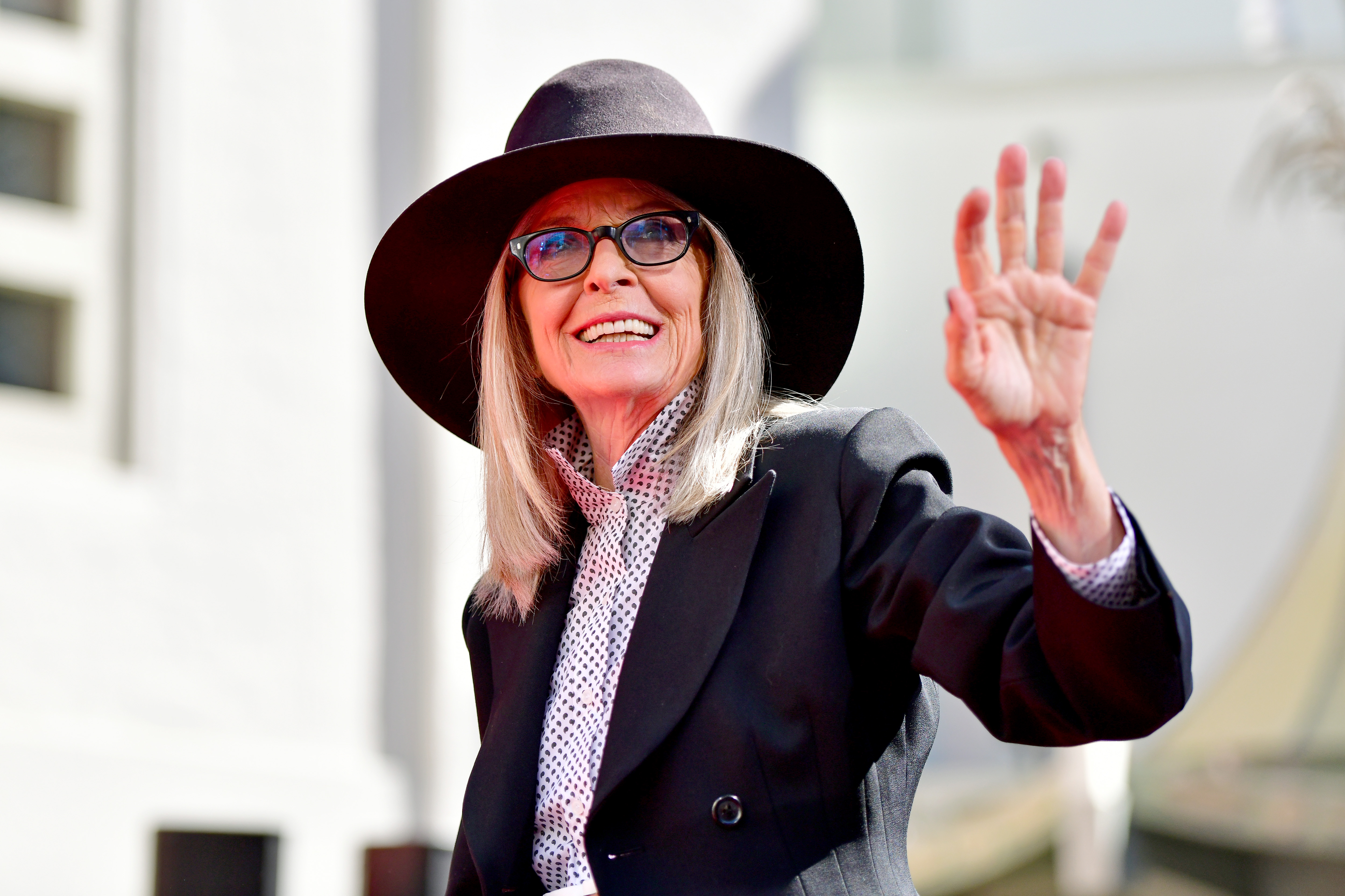 Diane Keaton attends the Handprint and Footprint in Cement Ceremony for Actress Diane Keaton hosted by TCL Chinese Theatre on August 11, 2022, in Hollywood, California. | Source: Getty Images